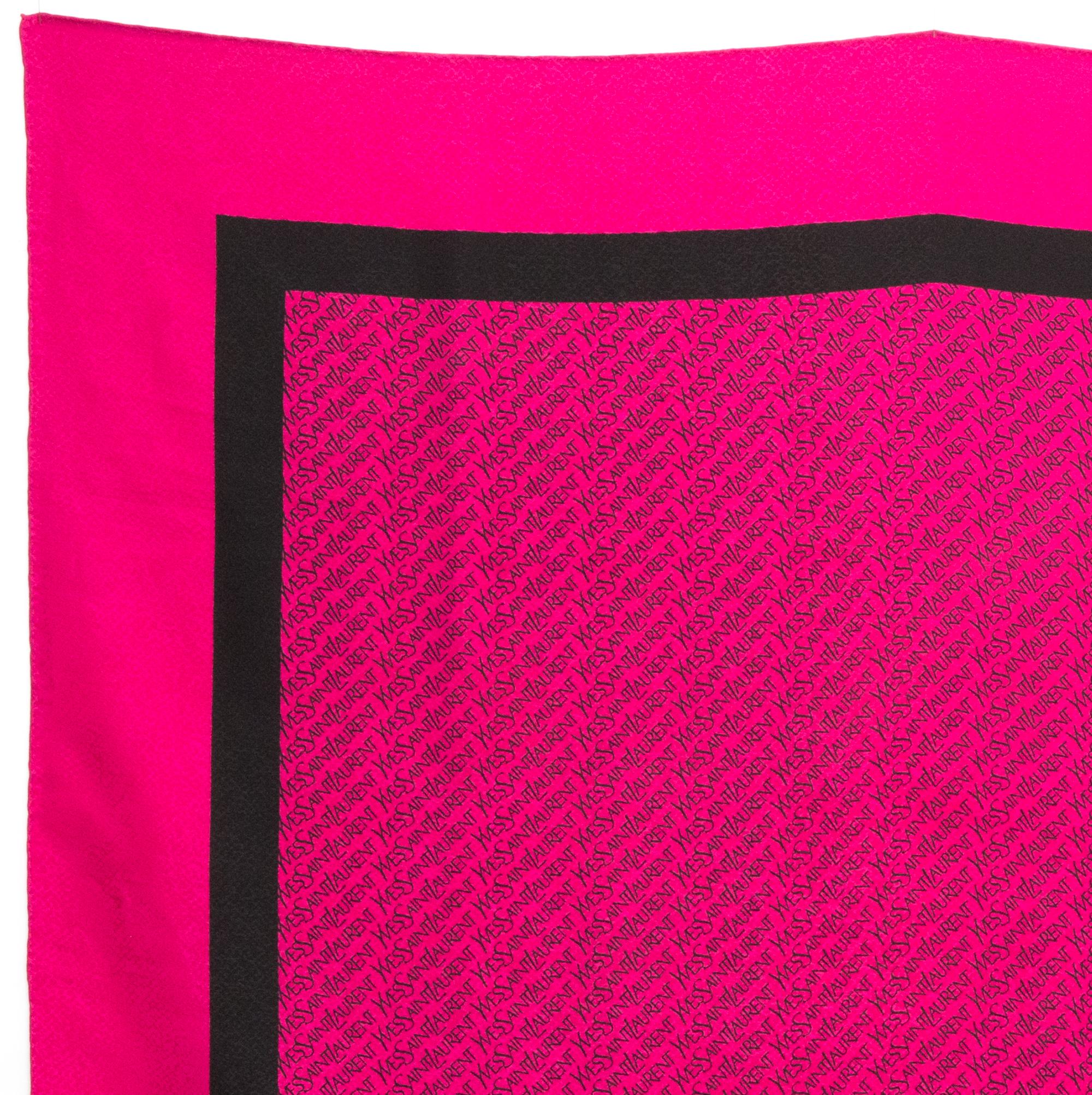 Yves Saint Laurent YSL Pink Silk Scarf In Good Condition In Paris, FR
