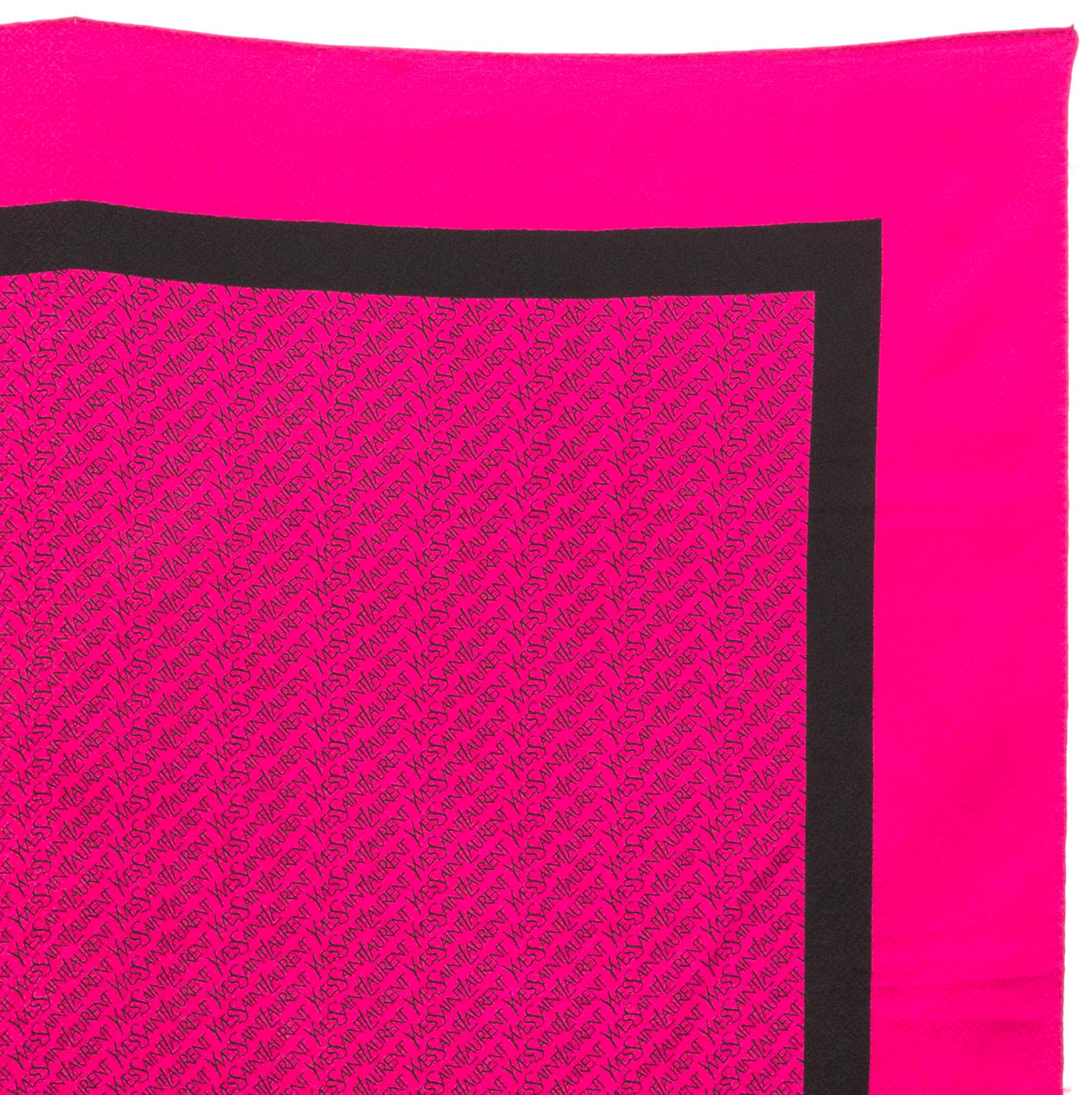 Women's or Men's Yves Saint Laurent YSL Pink Silk Scarf