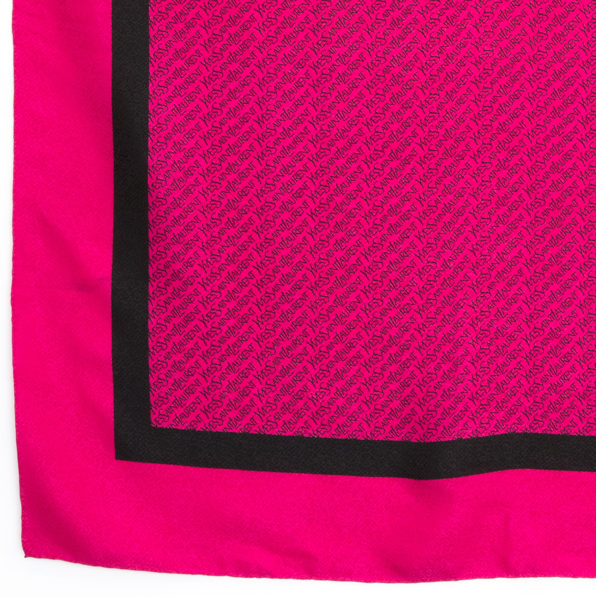 Yves Saint Laurent YSL Pink Silk Scarf 1