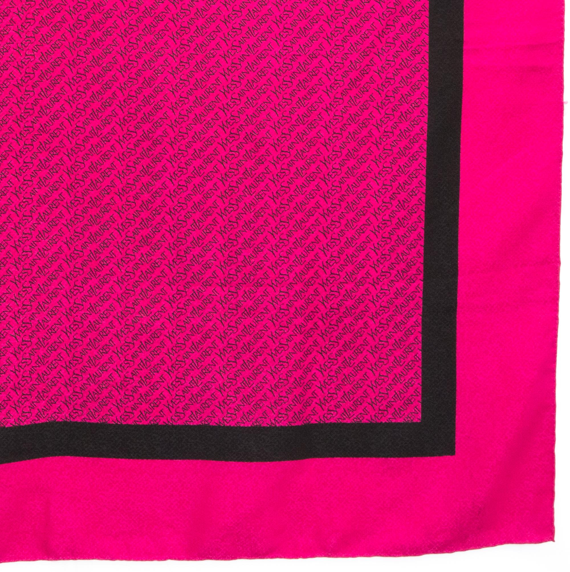 Yves Saint Laurent YSL Pink Silk Scarf 2