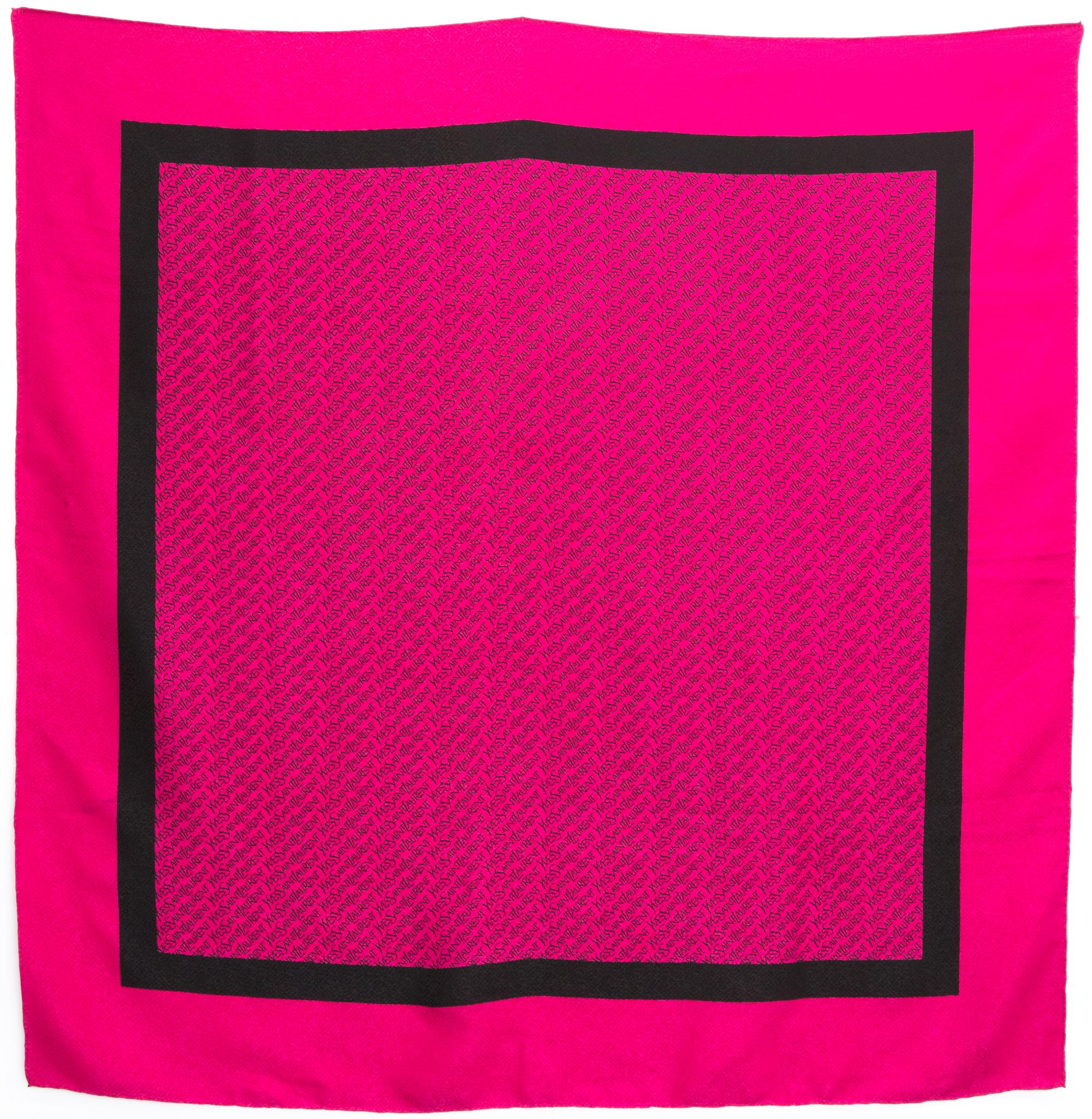 Yves Saint Laurent YSL Pink Silk Scarf 3