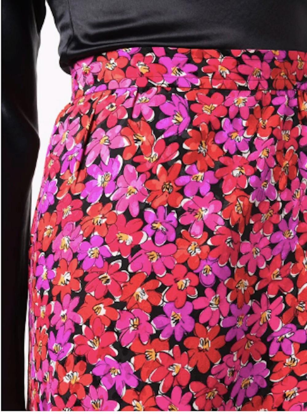 Yves Saint Laurent YSL Printed Silk Wrap Skirt 1