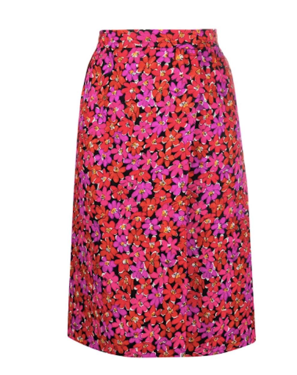 Yves Saint Laurent YSL Printed Silk Wrap Skirt 2
