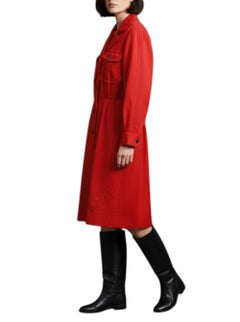 Yves Saint Laurent YSL Red Buttoned Dress