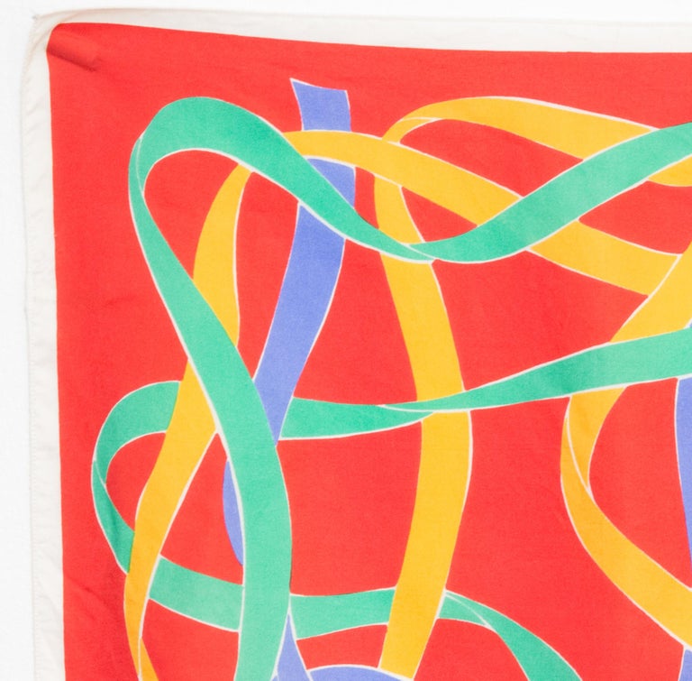 Ysl Ribbon Yves Saint Laurent YSL Red Ribbons Tokyo 1990 Silk Scarf For Sale at ...