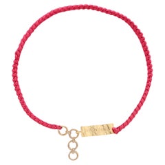 Yves Saint Laurent YSL Cinturón trenzado de satén rojo