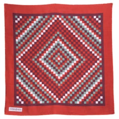 Yves Saint Laurent YSL Red Silk Scarf