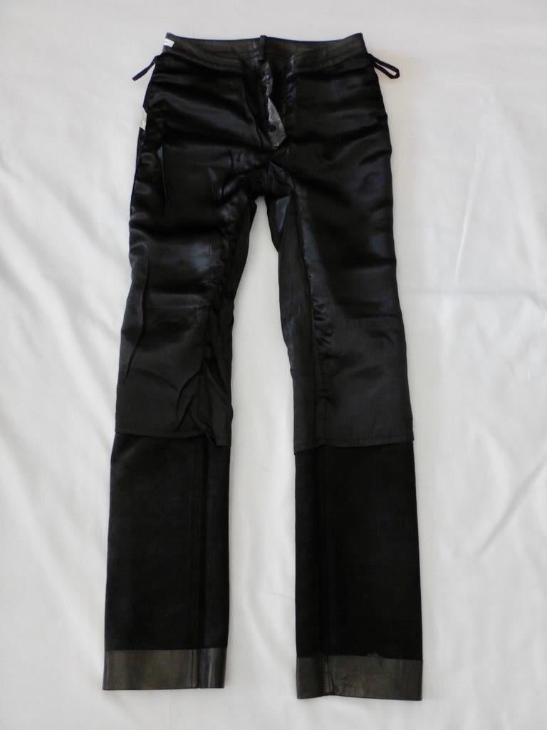 Yves Saint Laurent YSL Rive Gauche Black Leather Pants at