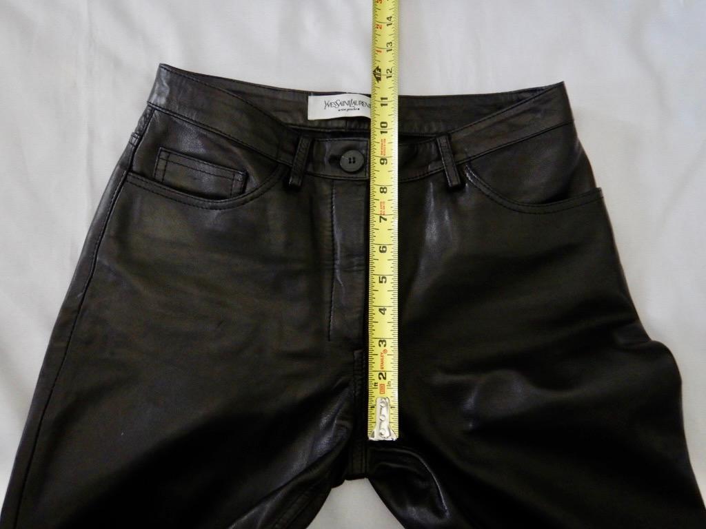 Yves Saint Laurent YSL Rive Gauche Black Leather Pants 10