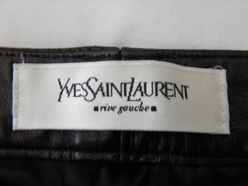 Yves Saint Laurent YSL Rive Gauche Black Leather Pants 3