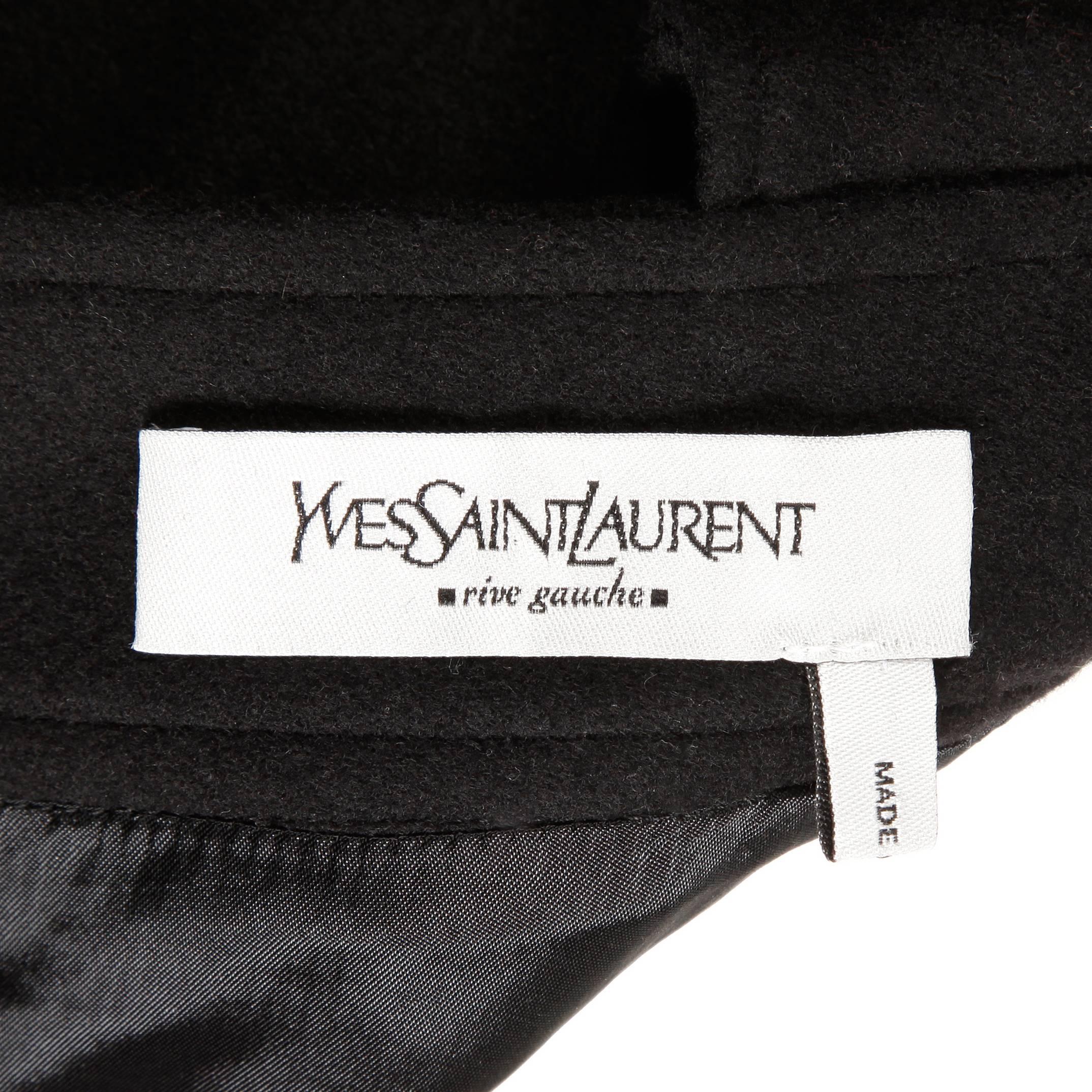 Yves Saint Laurent YSL Rive Gauche Black Wool Pencil Skirt 36/ US4 In Excellent Condition In Sparks, NV