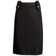 Yves Saint Laurent YSL Rive Gauche Black Wool Pencil Skirt 36/ US4
