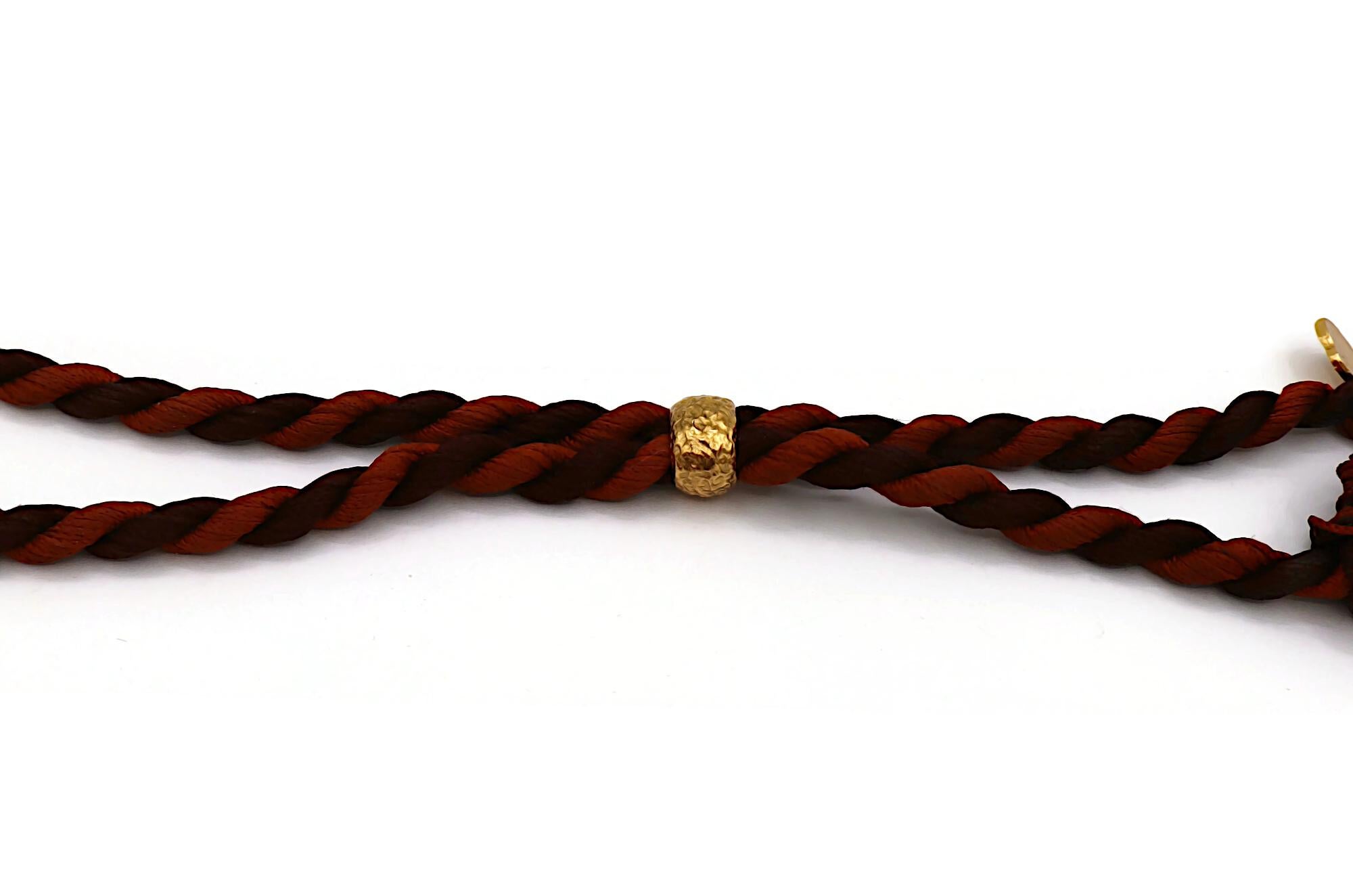 Yves Saint Laurent Rive Gauche Collana con nappe e sfere di legno intagliato in vendita 8