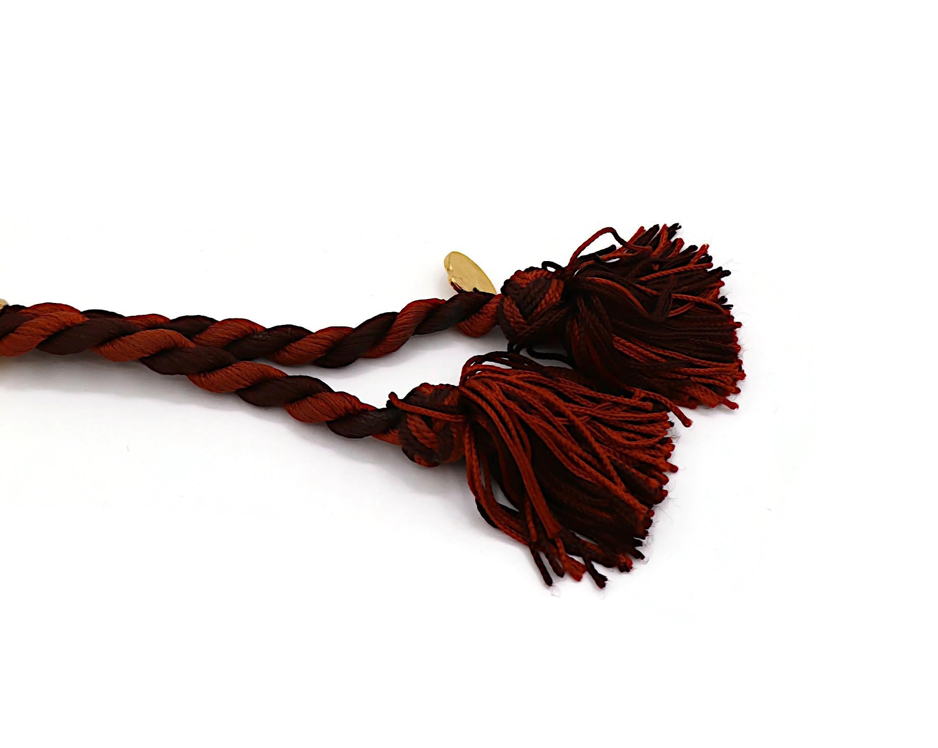 Yves Saint Laurent Rive Gauche Collana con nappe e sfere di legno intagliato in vendita 9