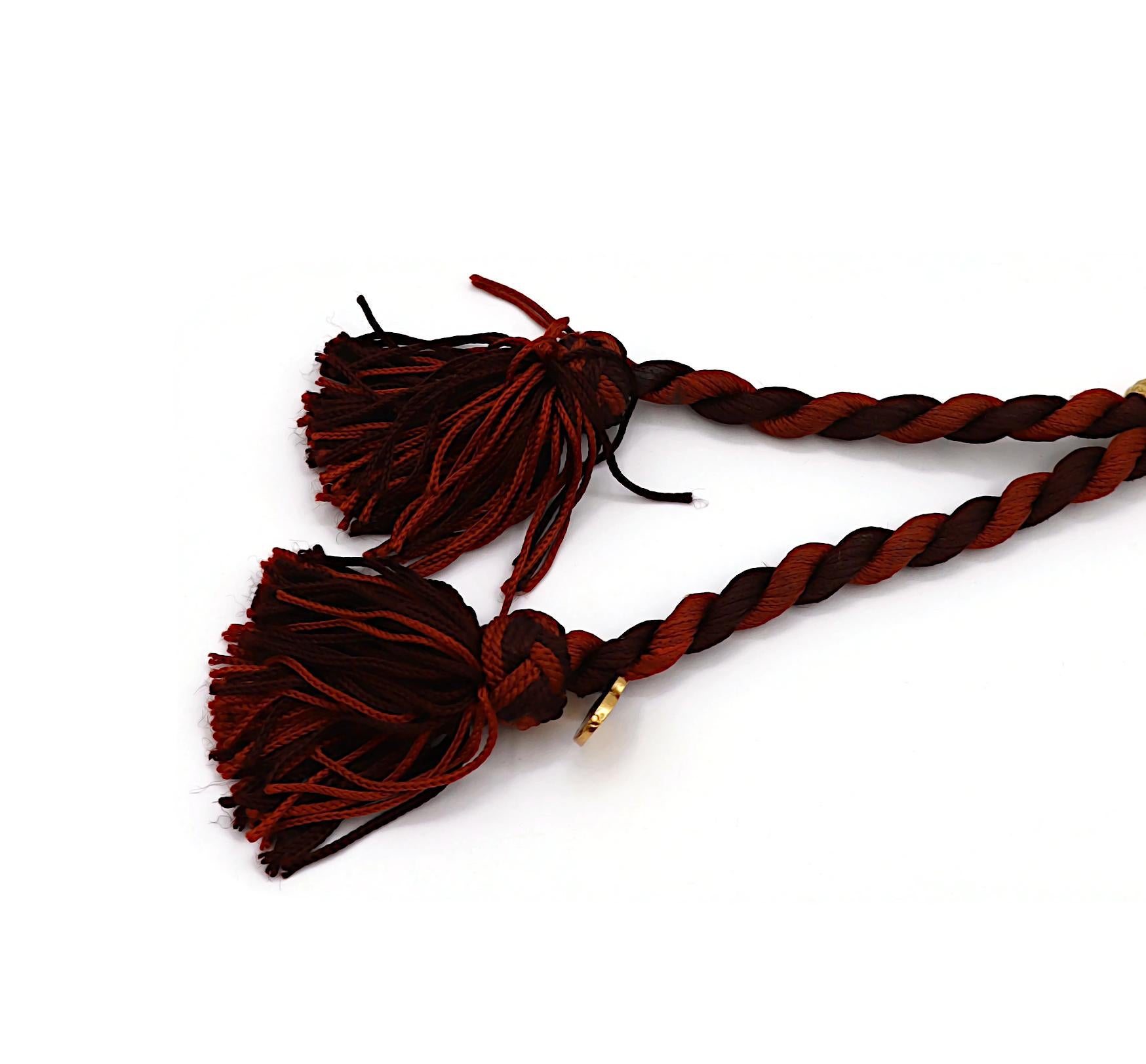 Donna Yves Saint Laurent Rive Gauche Collana con nappe e sfere di legno intagliato in vendita