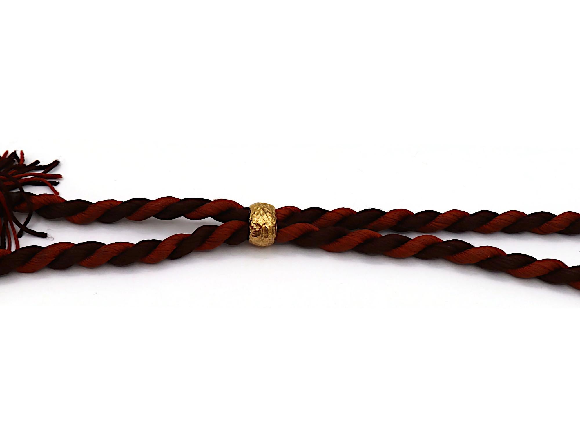 Yves Saint Laurent Rive Gauche Collana con nappe e sfere di legno intagliato in vendita 1