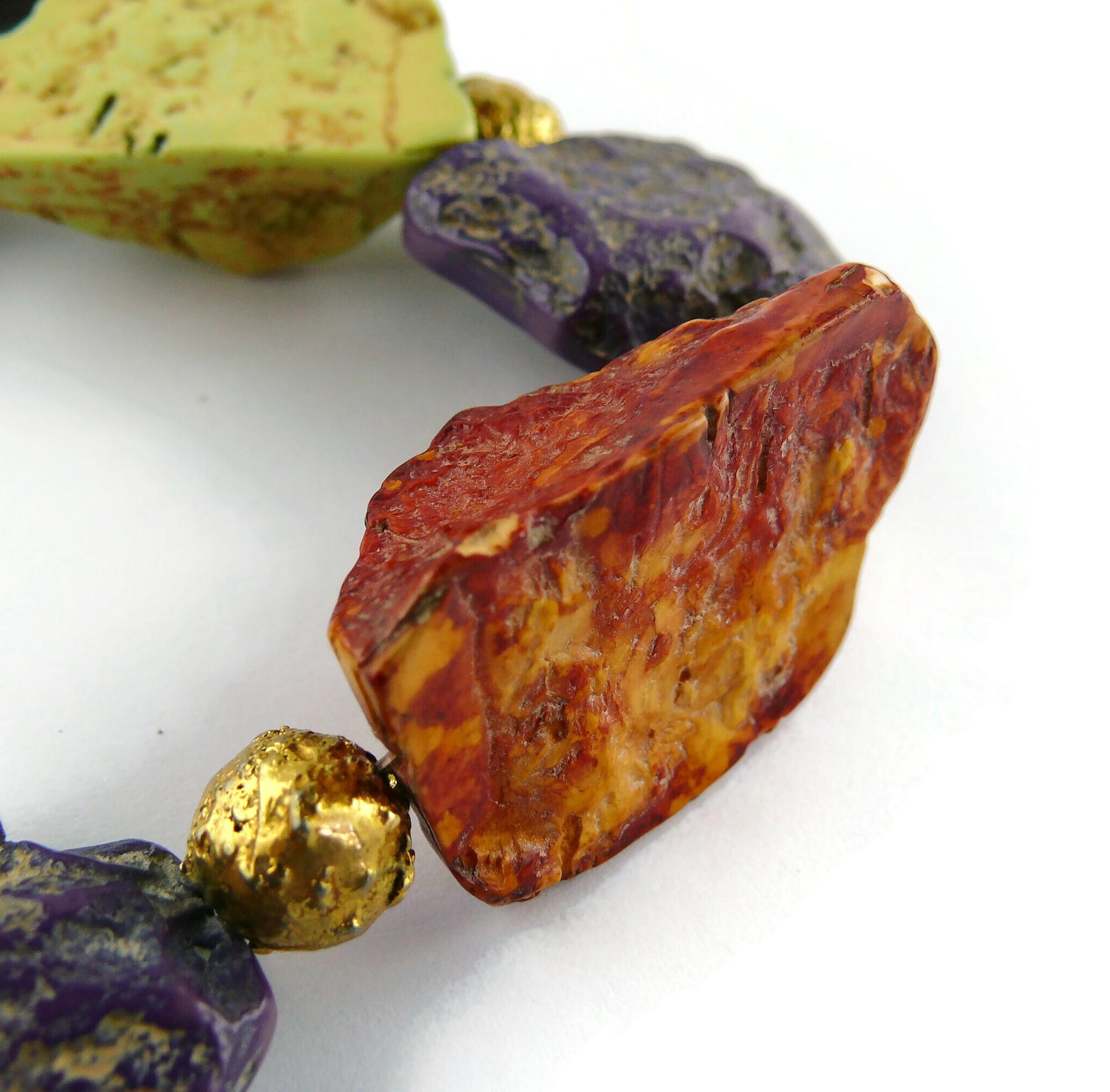 YVES SAINT LAURENT YSL Rive Gauche Vintage Faux Stones Cross Pendant Necklace For Sale 11