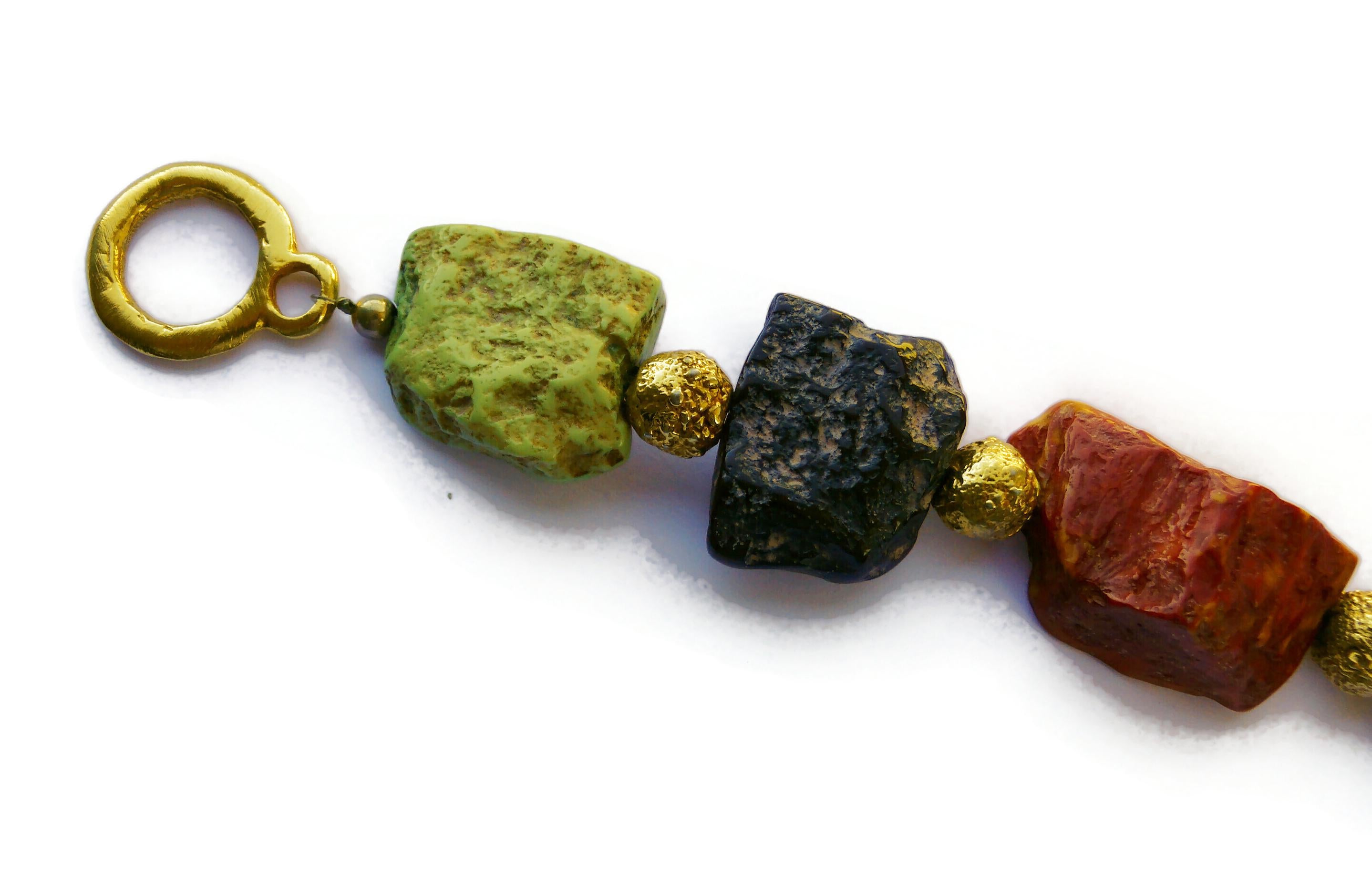 Women's YVES SAINT LAURENT YSL Rive Gauche Vintage Faux Stones Cross Pendant Necklace For Sale