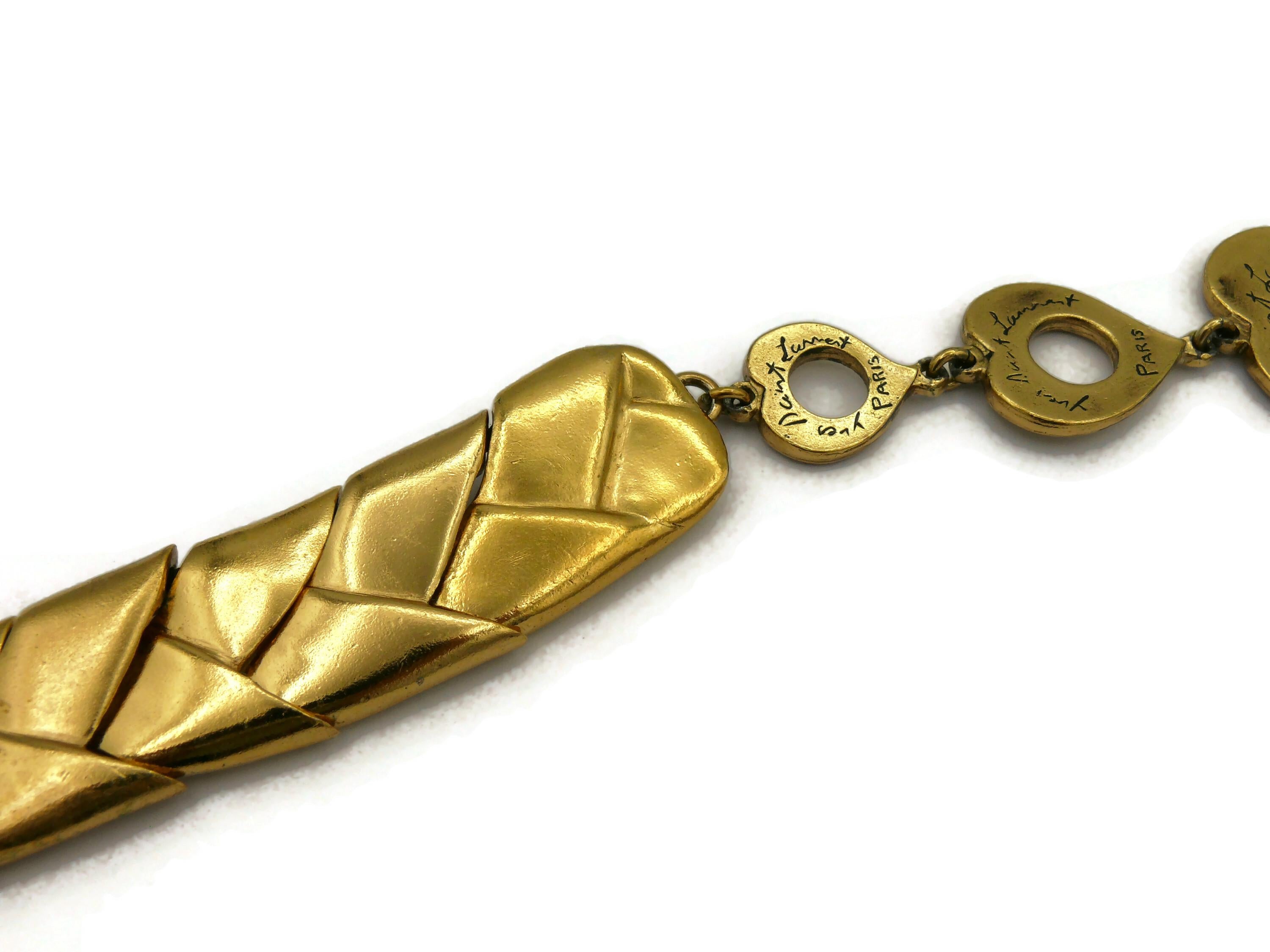 YVES SAINT LAURENT YSL Rive Gauche Vintage Gold Tone Braided Necklace For Sale 5