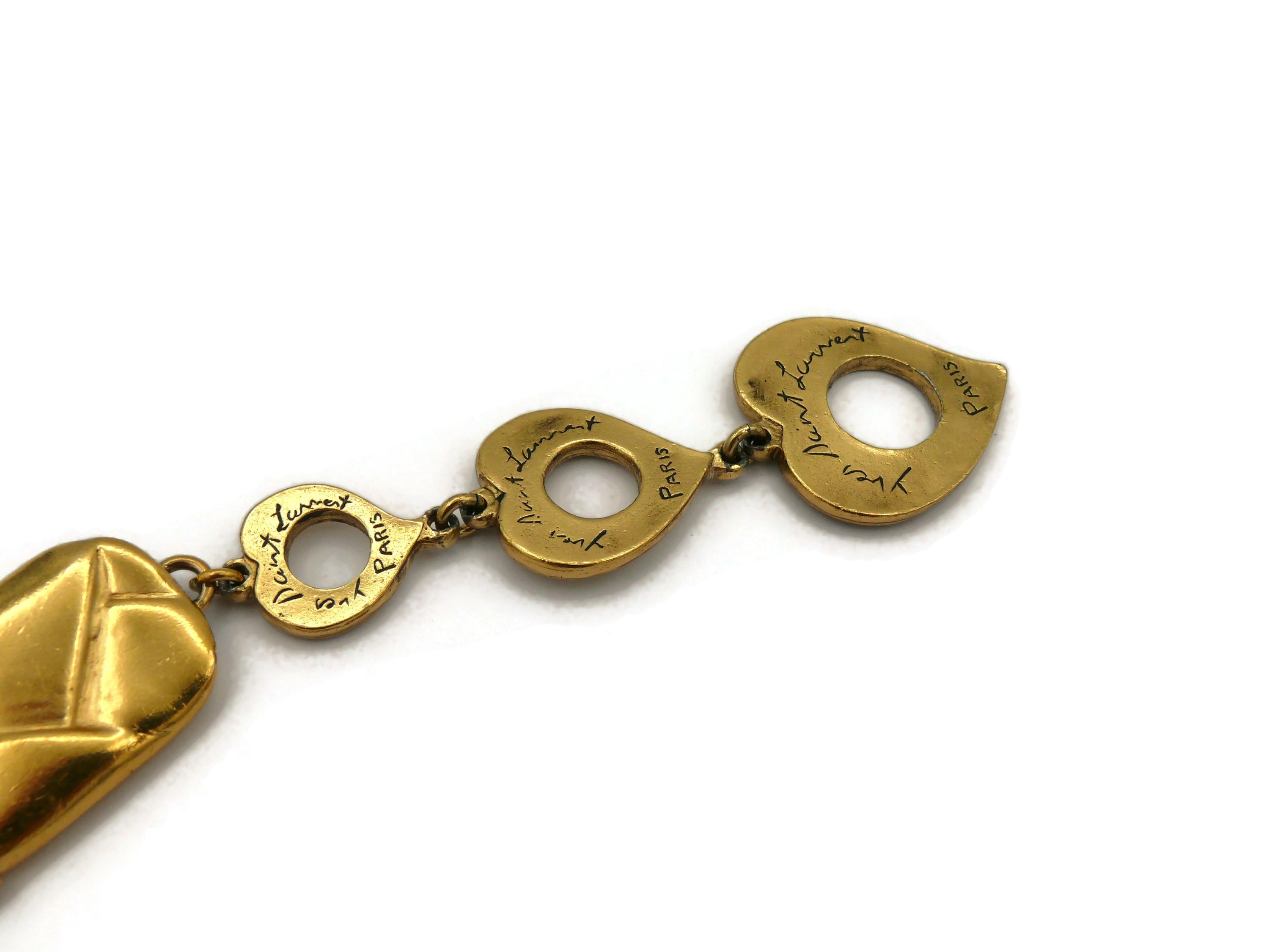 YVES SAINT LAURENT YSL Rive Gauche Vintage Gold Tone Braided Necklace For Sale 6