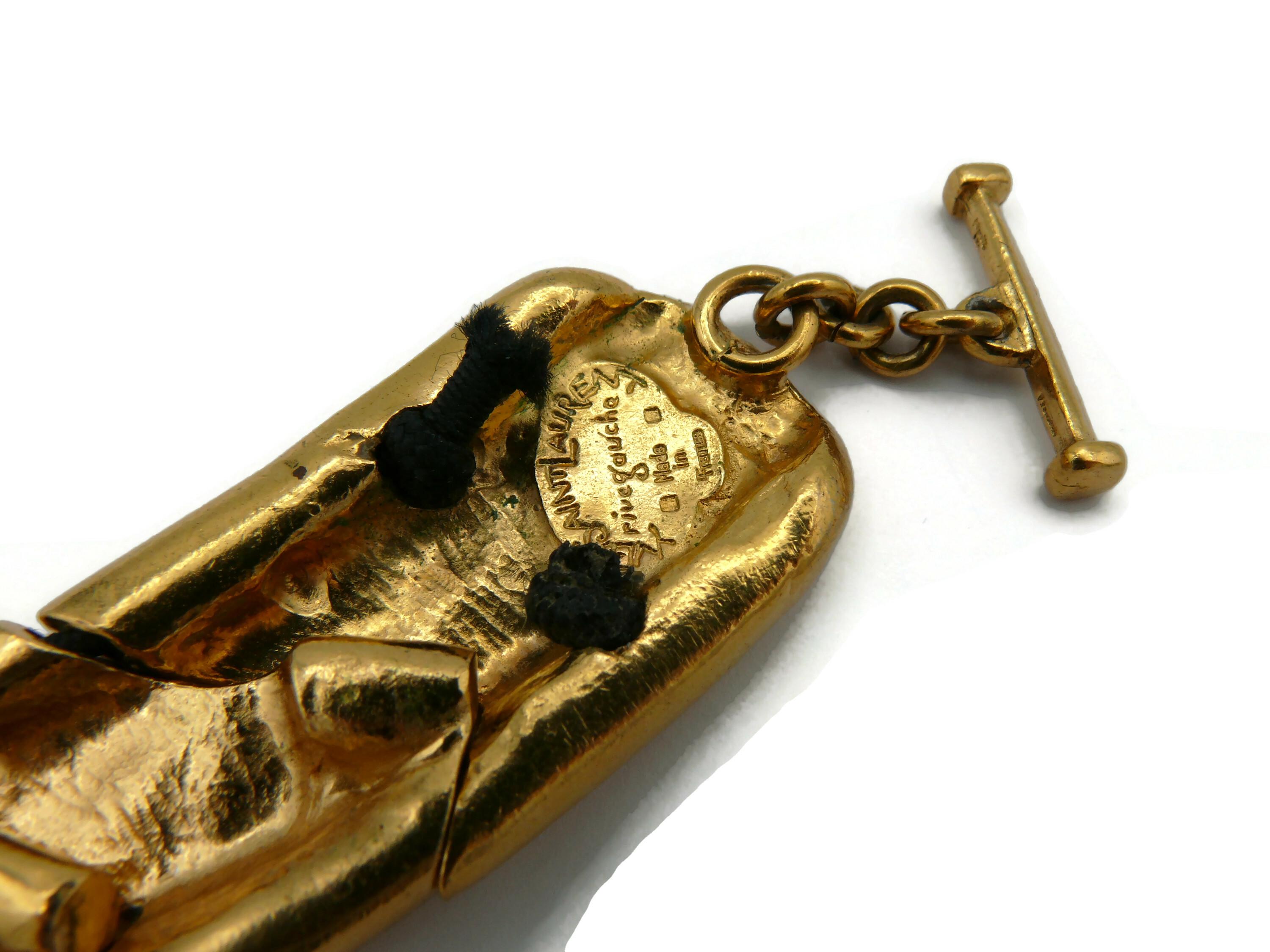 YVES SAINT LAURENT YSL Rive Gauche Vintage Gold Tone Braided Necklace For Sale 8