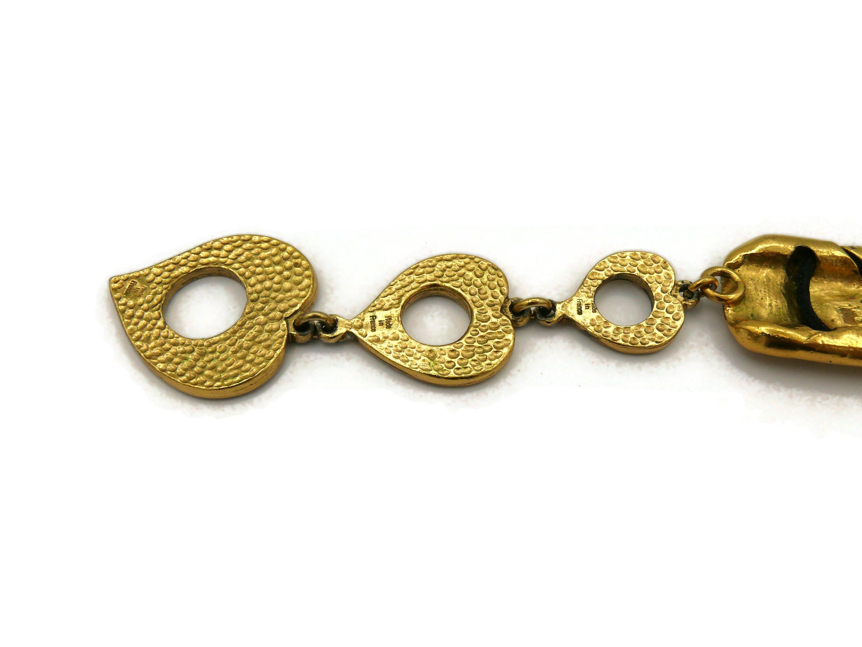 YVES SAINT LAURENT YSL Rive Gauche Vintage Gold Tone Braided Necklace For Sale 9