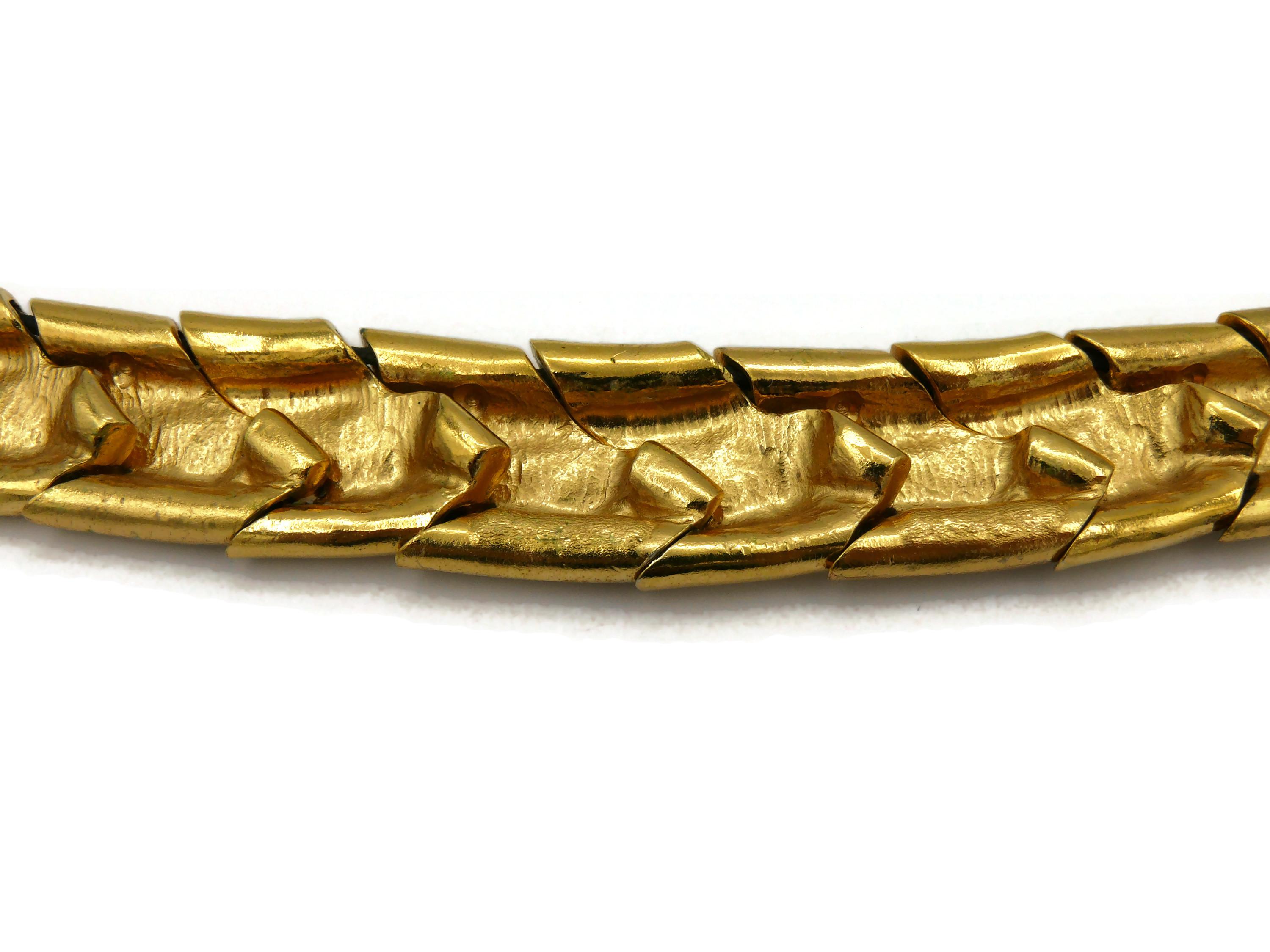 YVES SAINT LAURENT YSL Rive Gauche Vintage Gold Tone Braided Necklace For Sale 11