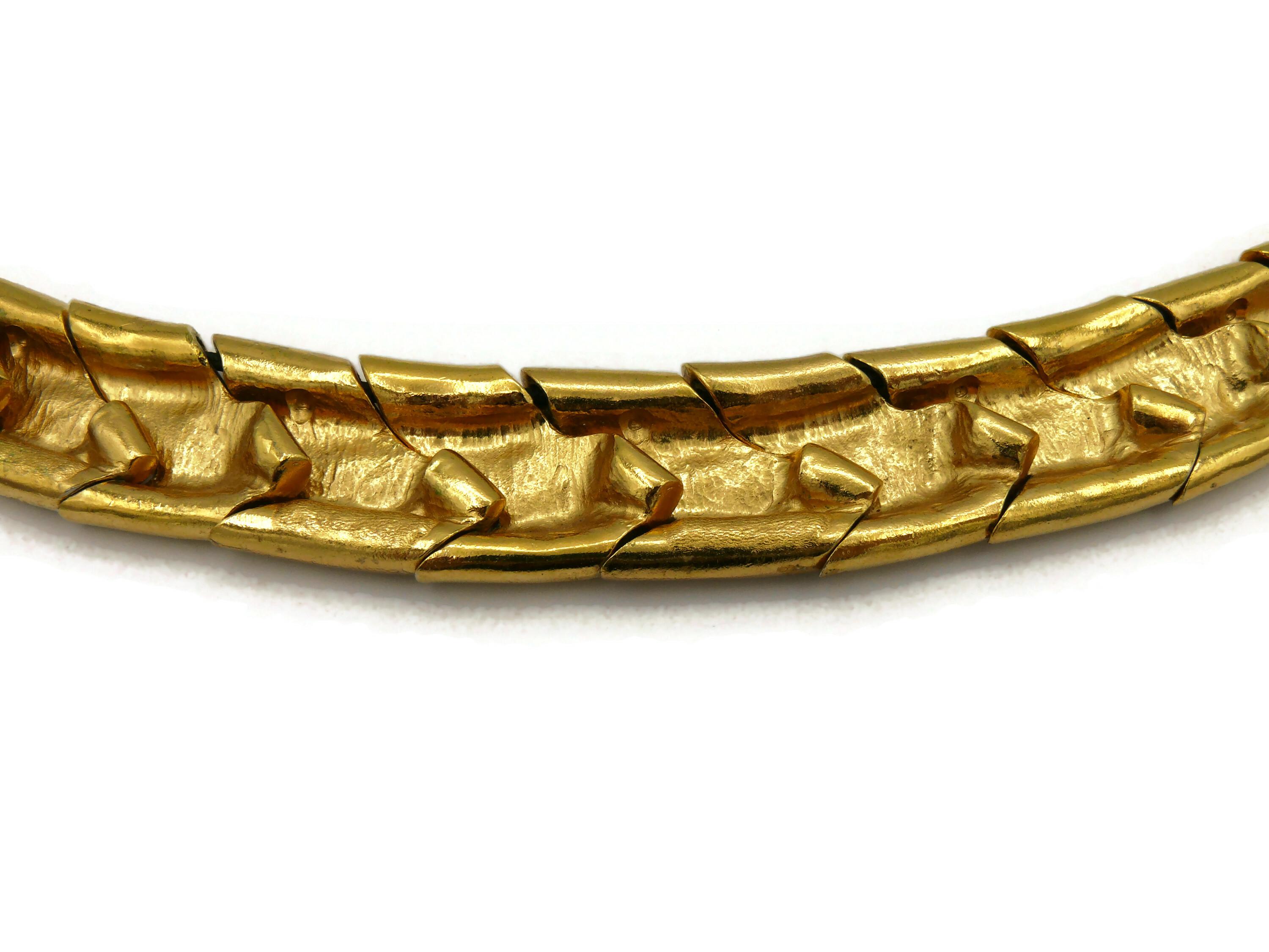 YVES SAINT LAURENT YSL Rive Gauche Vintage Gold Tone Braided Necklace For Sale 12
