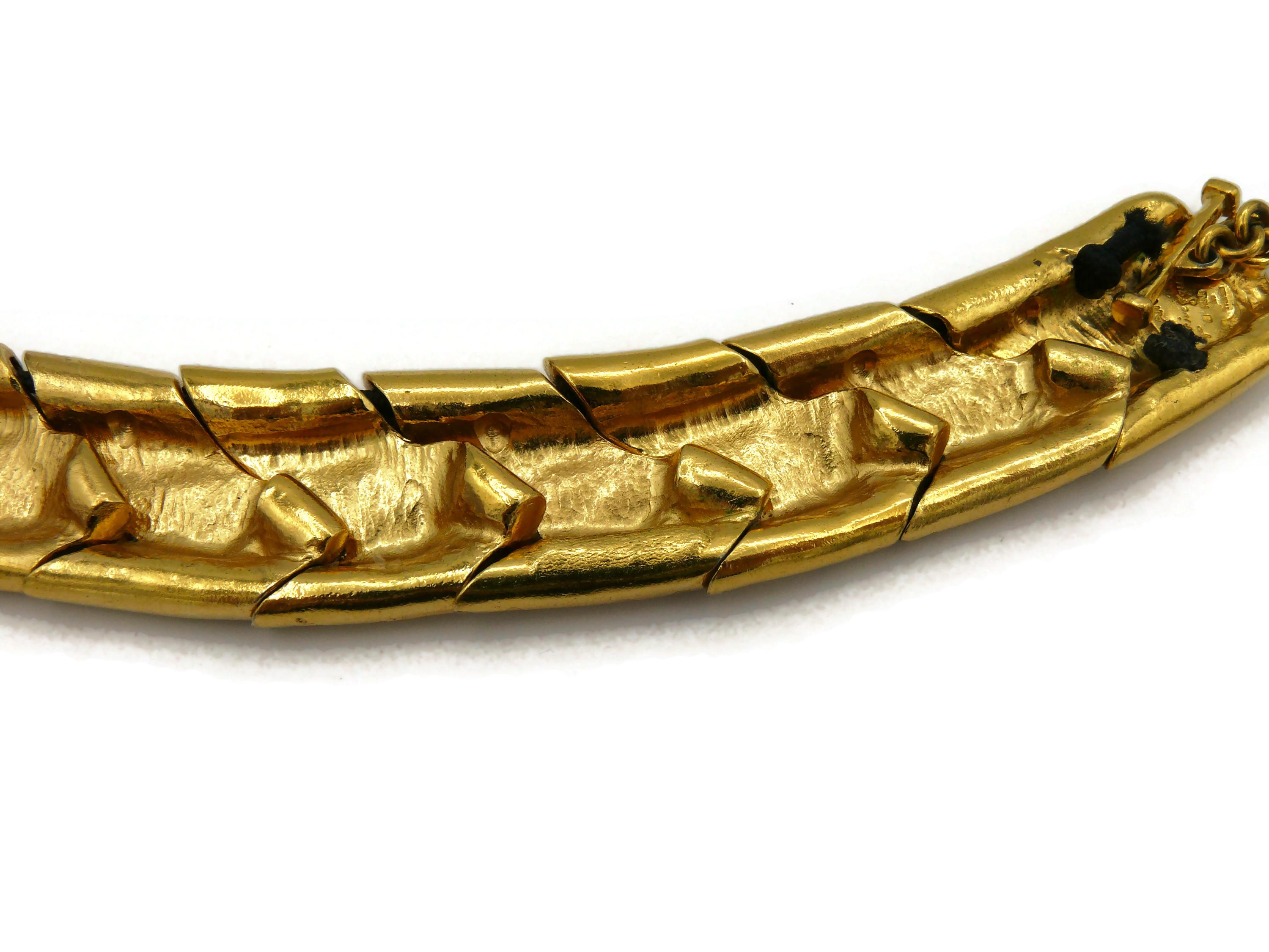 YVES SAINT LAURENT YSL Rive Gauche Vintage Gold Tone Braided Necklace For Sale 13