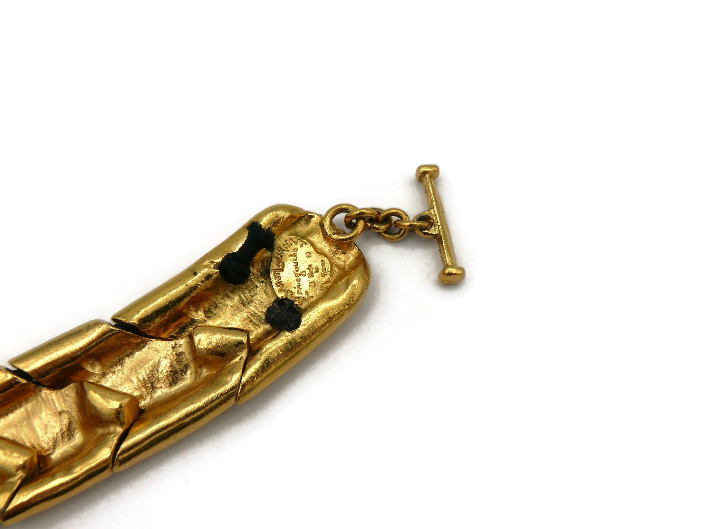 YVES SAINT LAURENT YSL Rive Gauche Vintage Gold Tone Braided Necklace For Sale 14