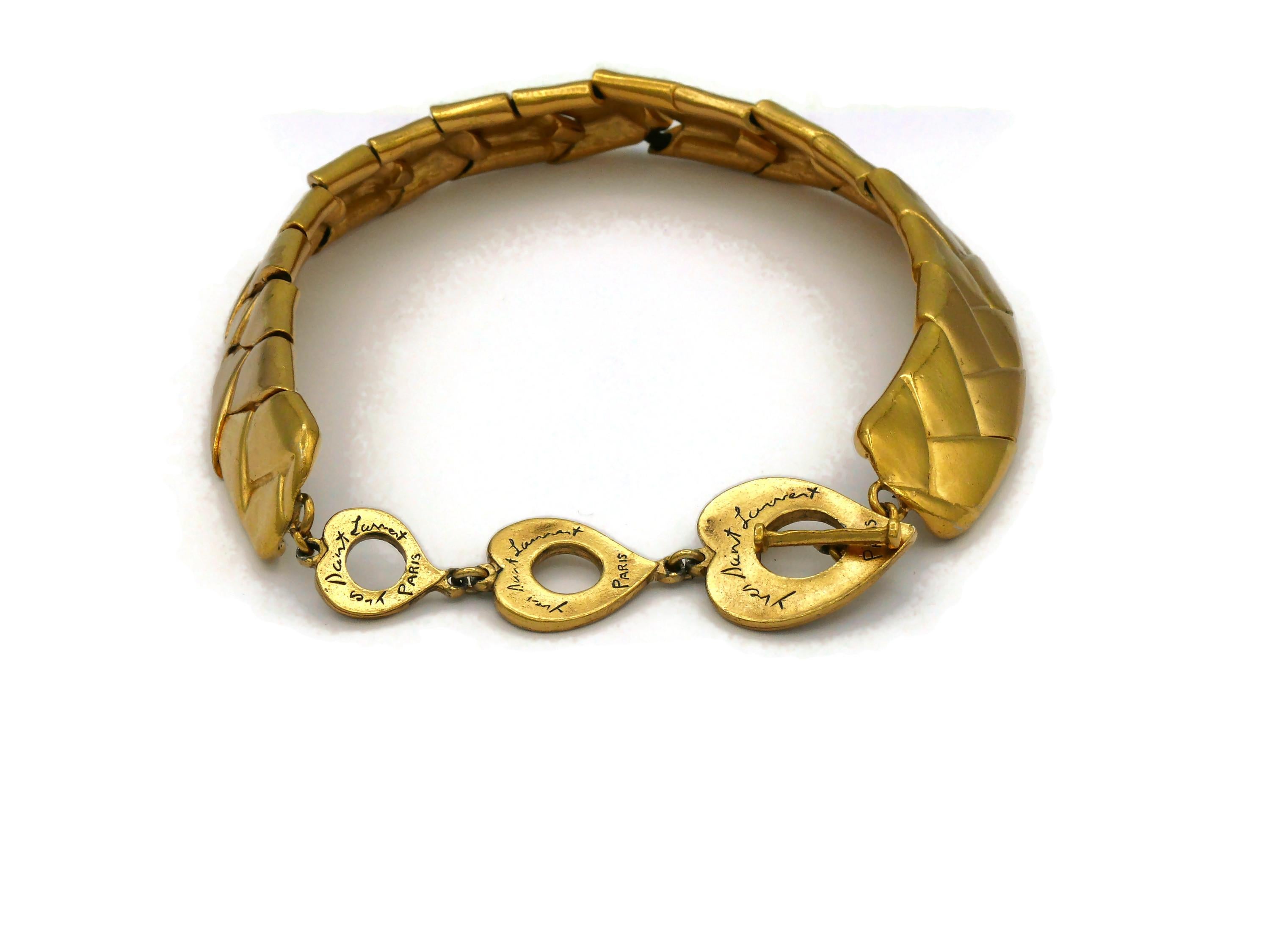 YVES SAINT LAURENT YSL Rive Gauche Vintage Gold Tone Braided Necklace For Sale 1