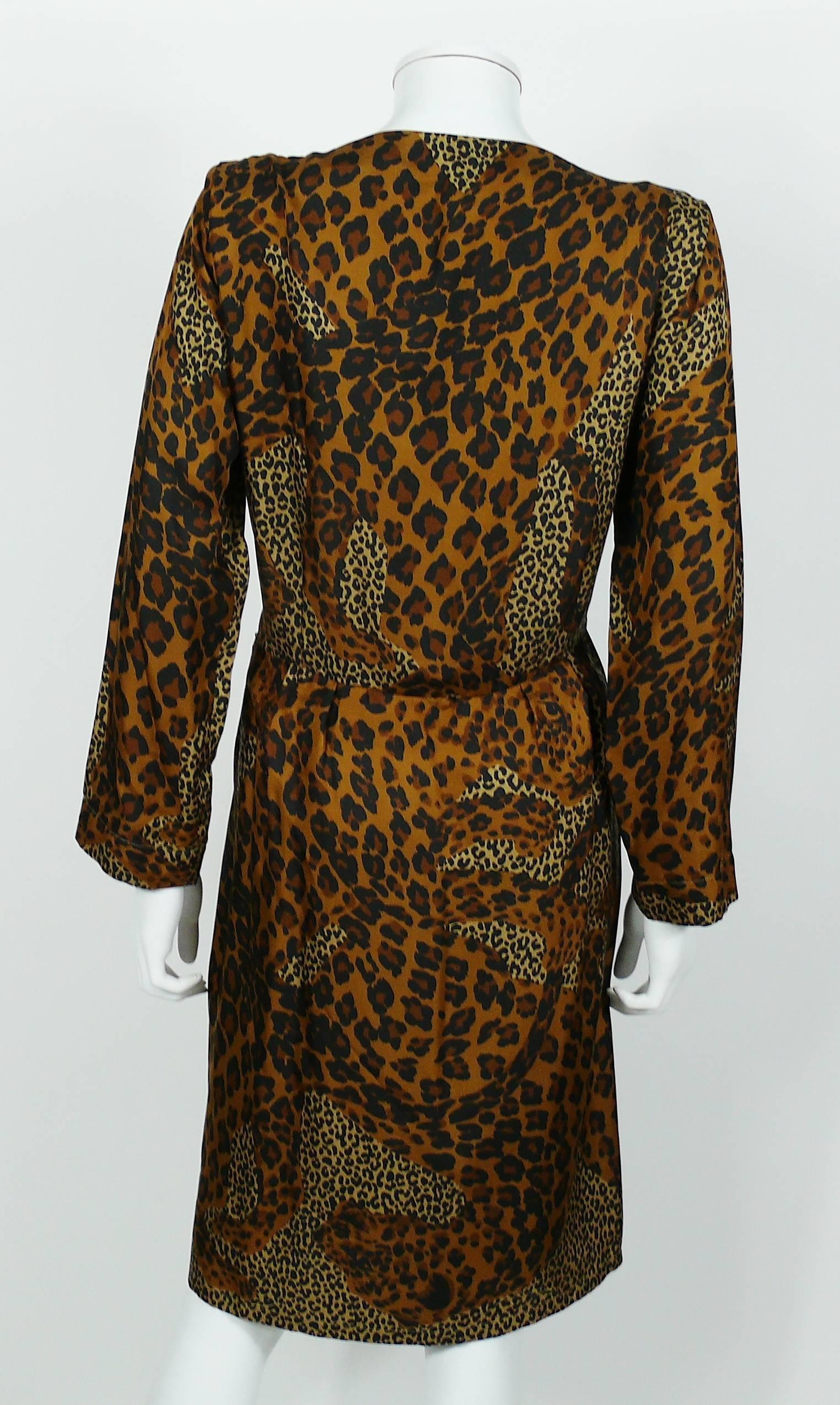 Yves Saint Laurent YSL Rive Gauche Vintage Leopard Print Dress 2