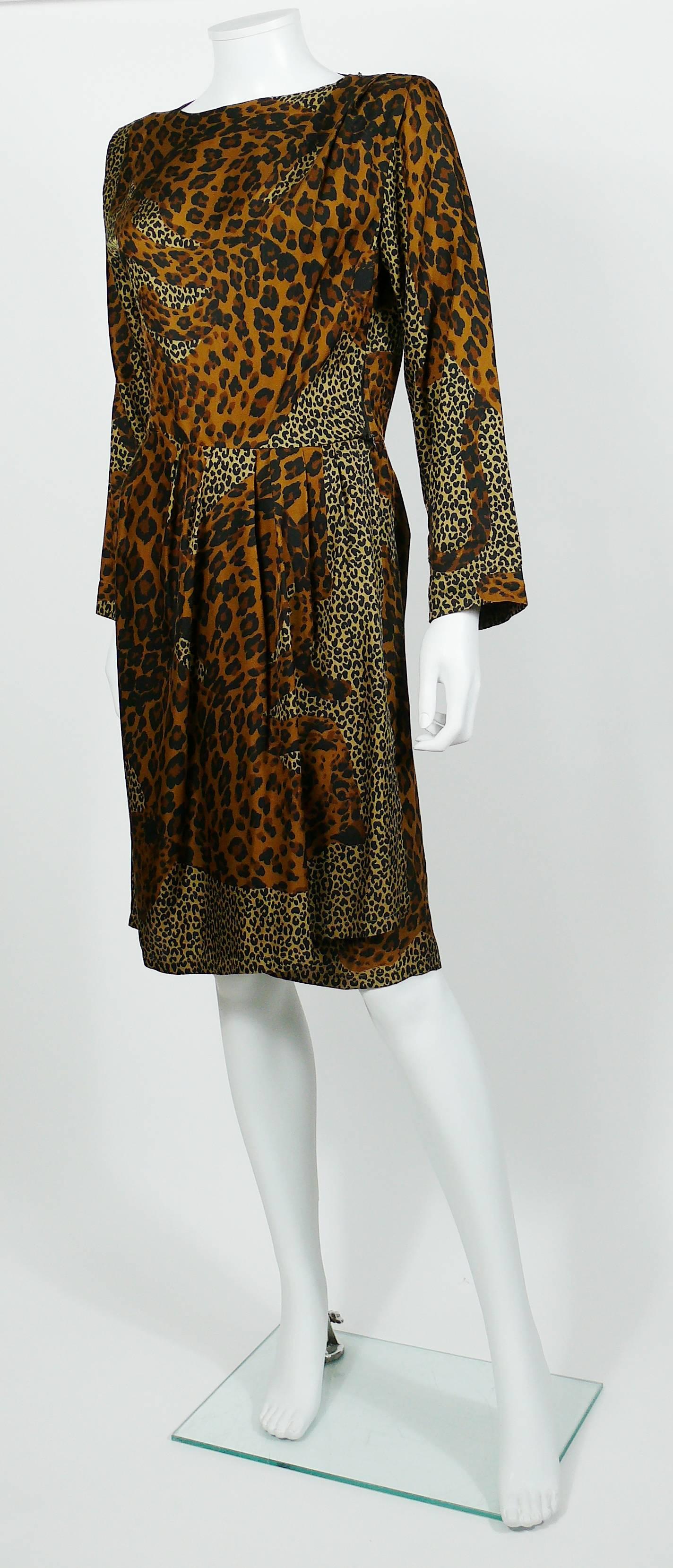 Yves Saint Laurent YSL Rive Gauche Vintage Leopard Print Dress In Excellent Condition In Nice, FR