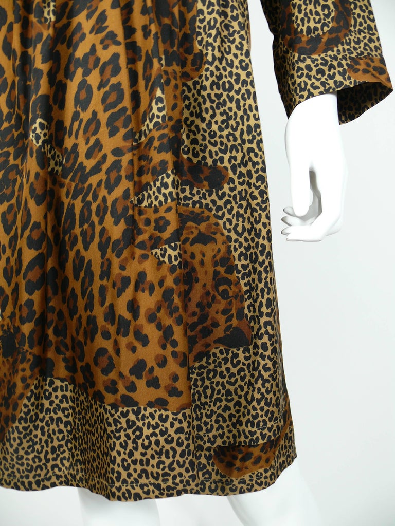 Yves Saint Laurent YSL Rive Gauche Vintage Leopard Print Dress For Sale ...