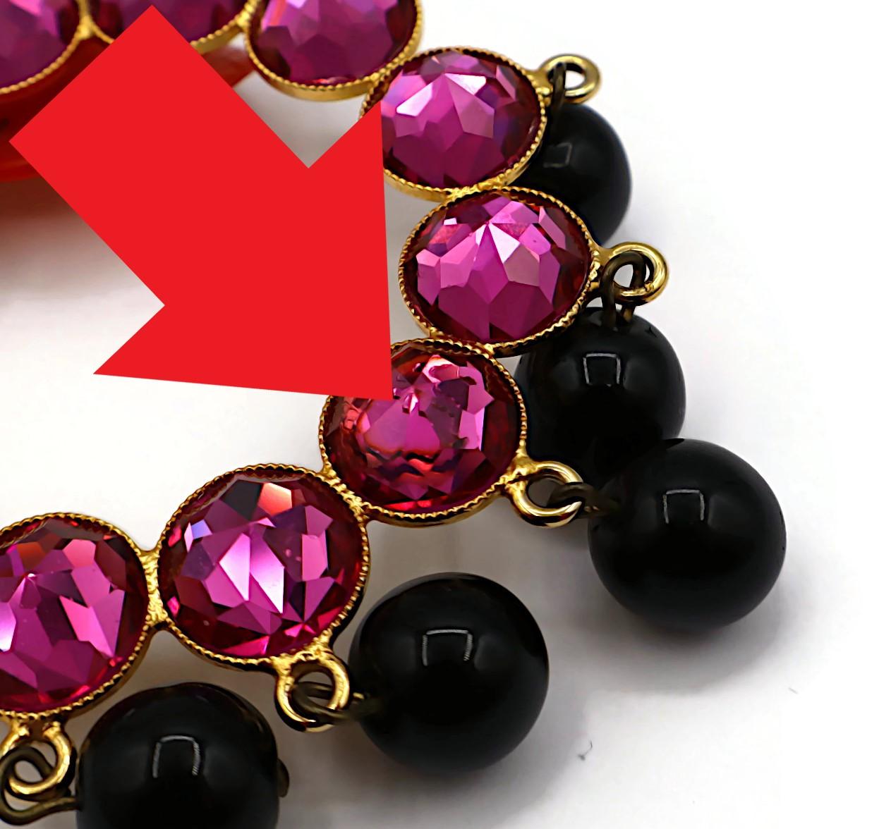 YVES SAINT LAURENT YSL Rive Gauche Vintage Massive Jewelled Dangling Earrings For Sale 13