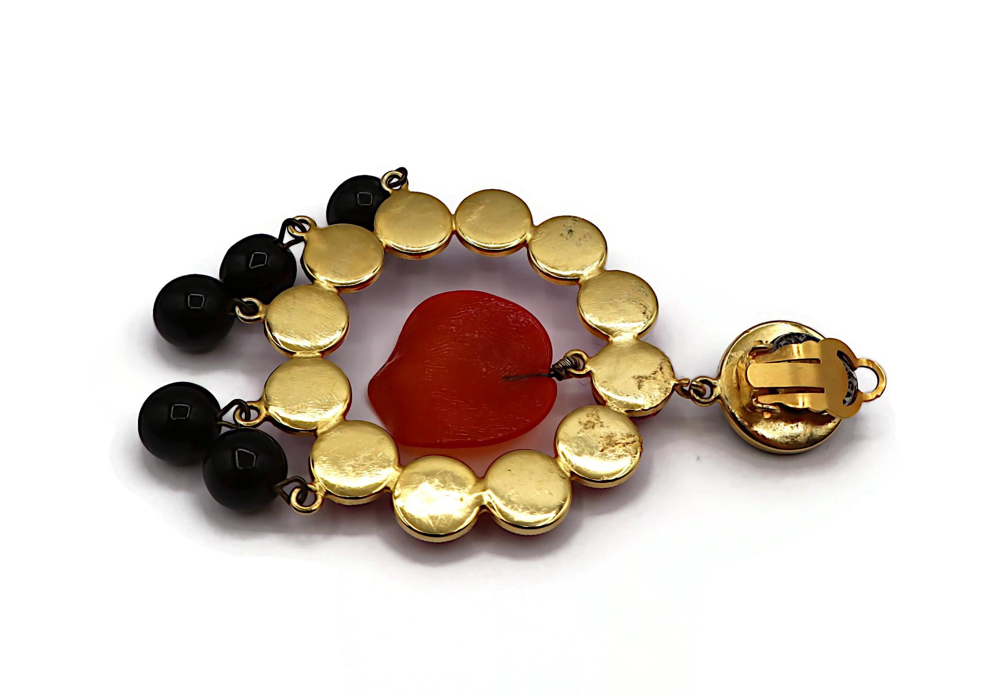YVES SAINT LAURENT YSL Rive Gauche Vintage Massive Jewelled Dangling Earrings For Sale 6