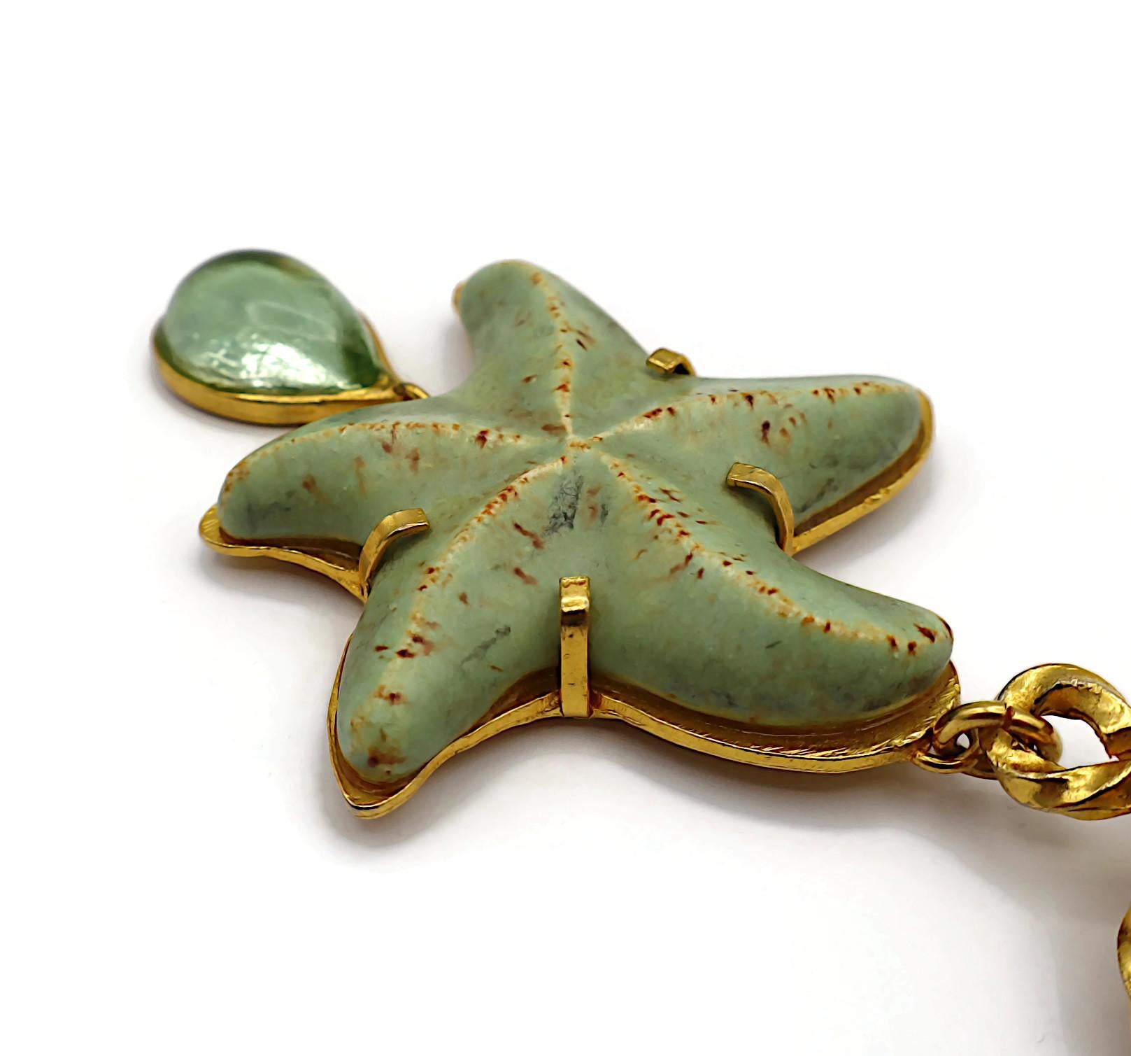 YVES SAINT LAURENT YSL Rive Gauche Vintage Massive Starfish Dangling Earrings For Sale 12