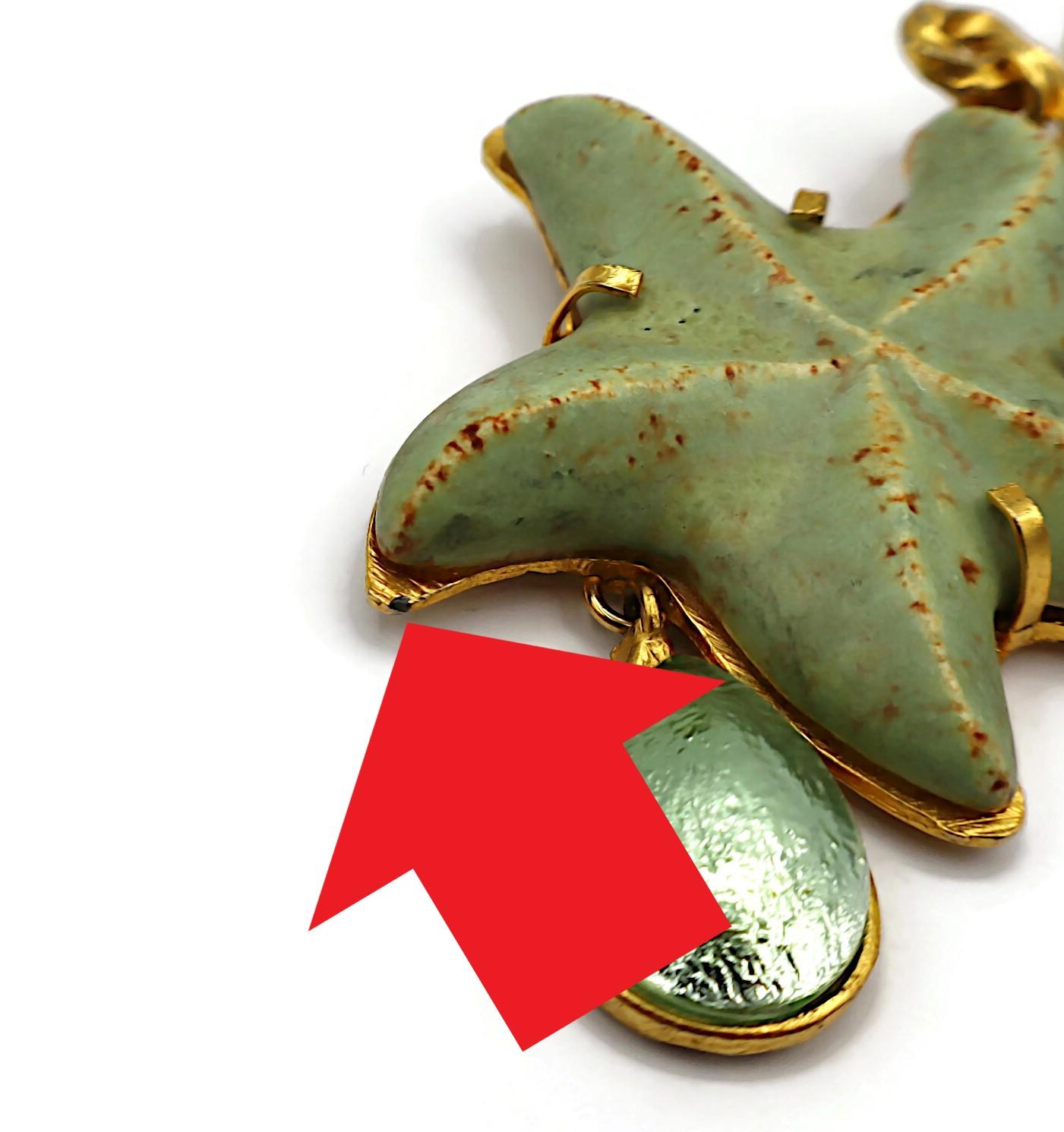 YVES SAINT LAURENT YSL Rive Gauche, boucles d'oreilles pendantes vintage en forme d'étoiles de mer en vente 16