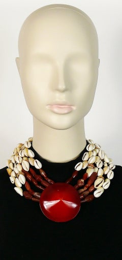 YVES SAINT LAURENT YSL Rive Gauche Vintage Multi-Strand Sea Life Necklace