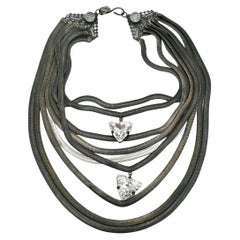 YVES SAINT LAURENT YSL Rive Gauche Vintage Multi-Strand Snake Chains Necklace