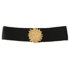 Yves Saint Laurent YSL Robert Goosens Gold Sun Medallion Passementerie Belt
