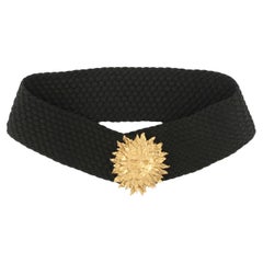 Yves Saint Laurent YSL Robert Goosens Gold Sun Medallion Passementerie Belt