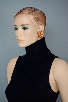 YVES SAINT LAURENT Ysl Robert Goossens Coral Branch Overlay Medallion Earrings