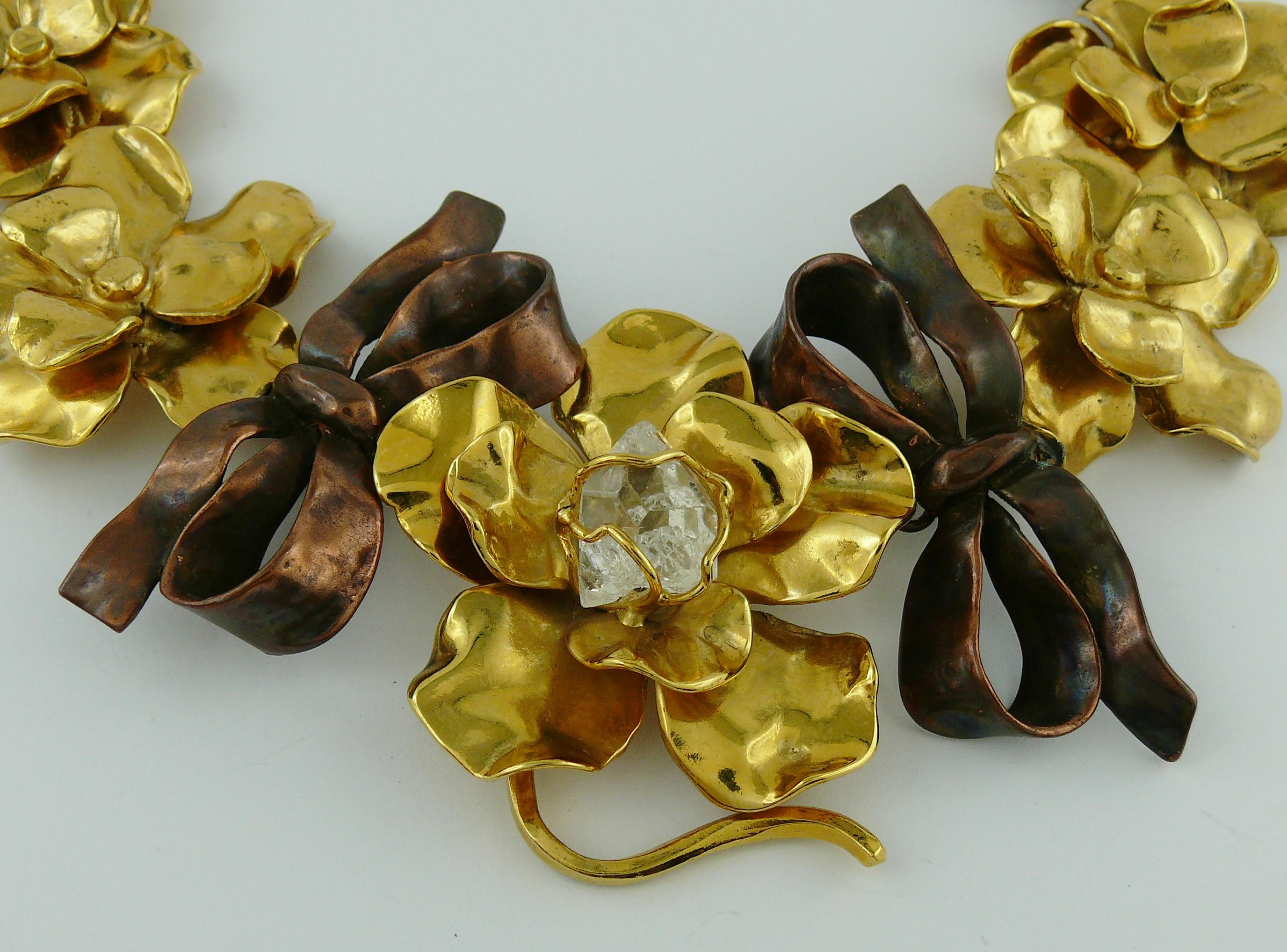 Yves Saint Laurent YSL Vintage Floral Bow Necklace 1
