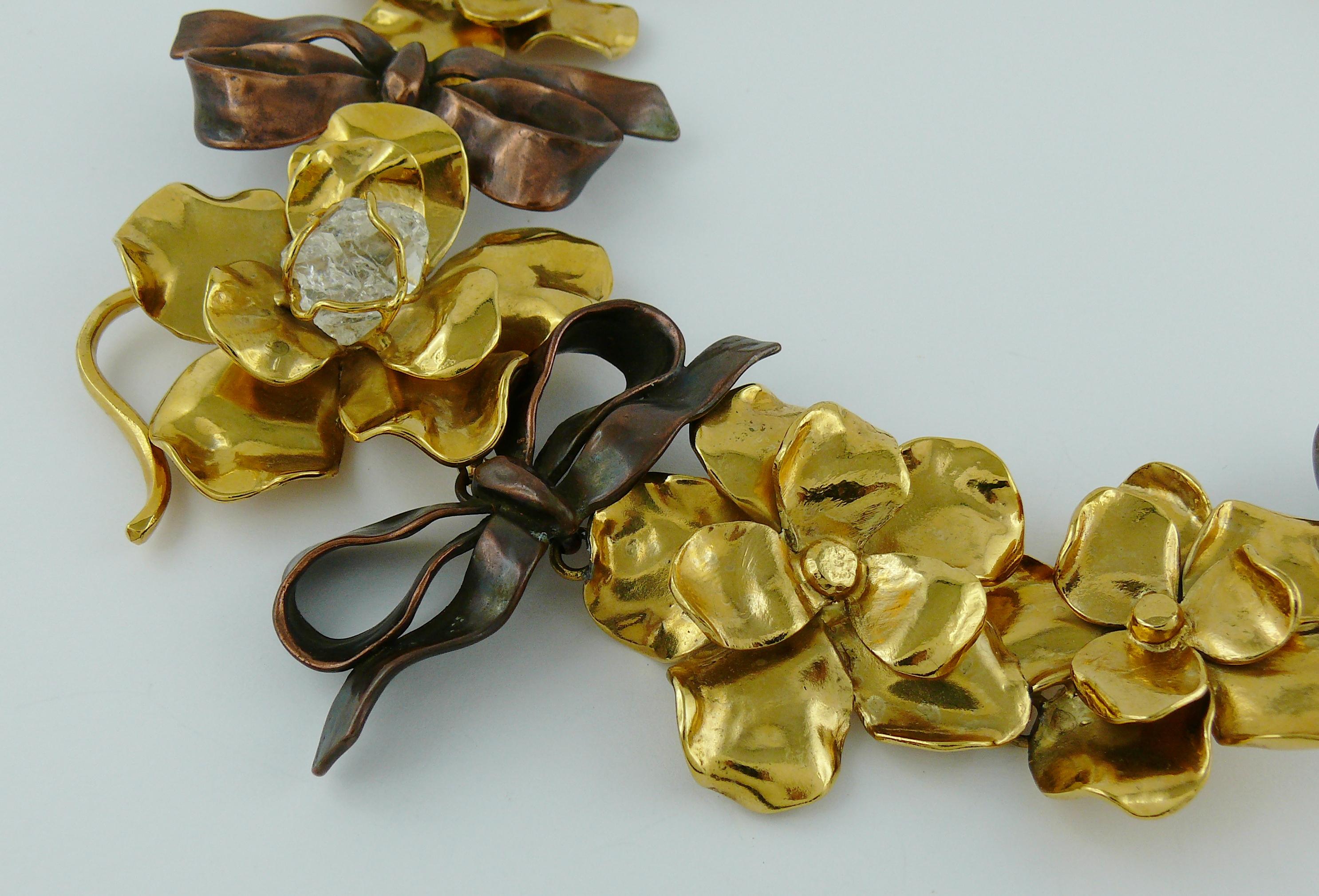 Yves Saint Laurent YSL Vintage Floral Bow Necklace 2