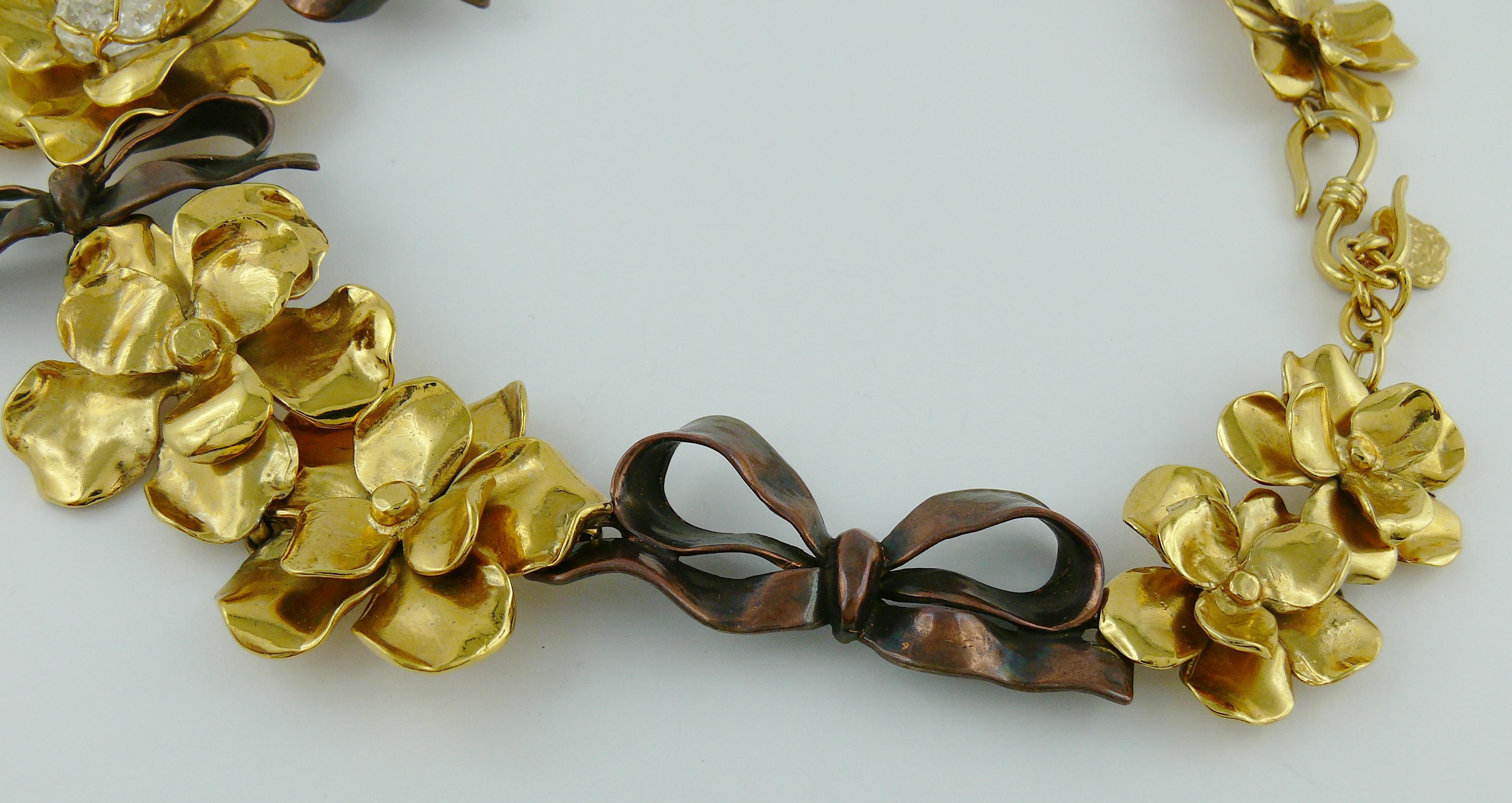 Yves Saint Laurent YSL Vintage Floral Bow Necklace 3
