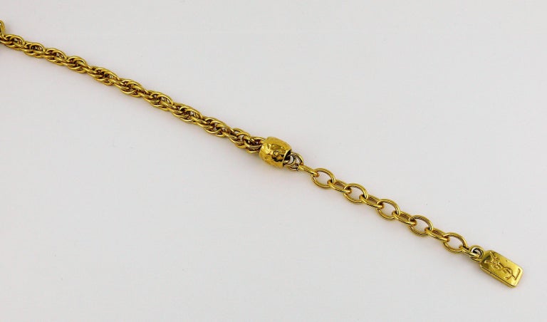 Yves Saint Laurent YSL Vintage Jewelled Cross Necklace at 1stDibs ...