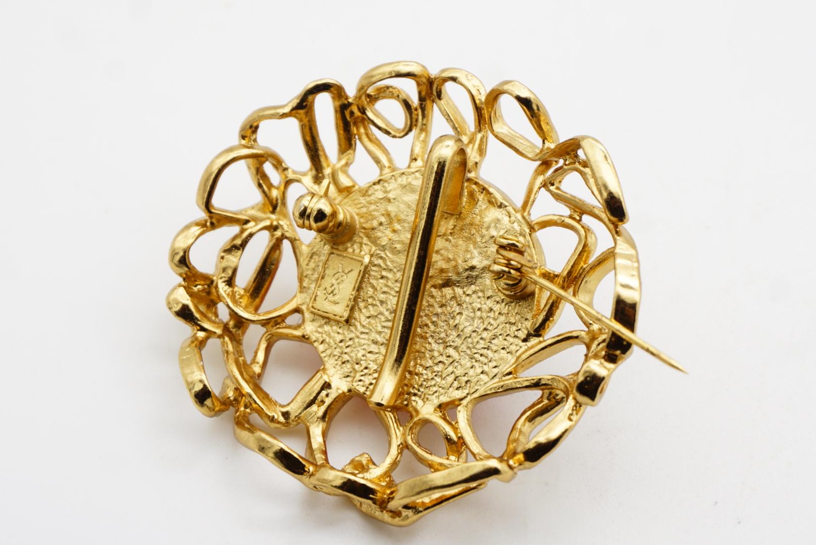 Yves Saint Laurent YSL Robert Goossens Vintage Large Ruby Wire Openwork Brooch For Sale 10