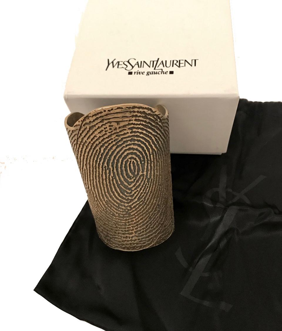 Yves Saint Laurent YSL S/S 2011 Runway Massive Fingerprint Cuff Bracelet For Sale 1