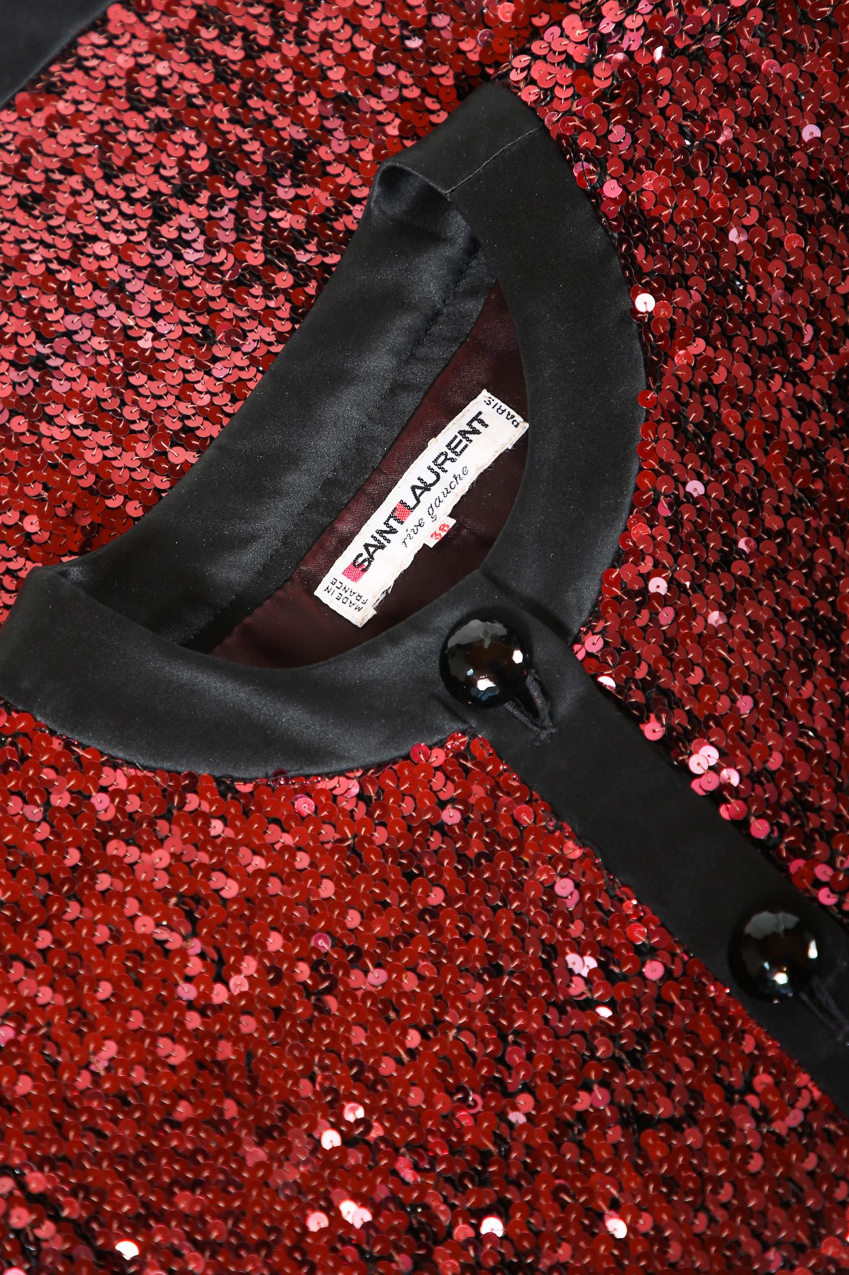 Yves Saint Laurent YSL Sequined Dinner Jacket In Excellent Condition In Studio City, CA